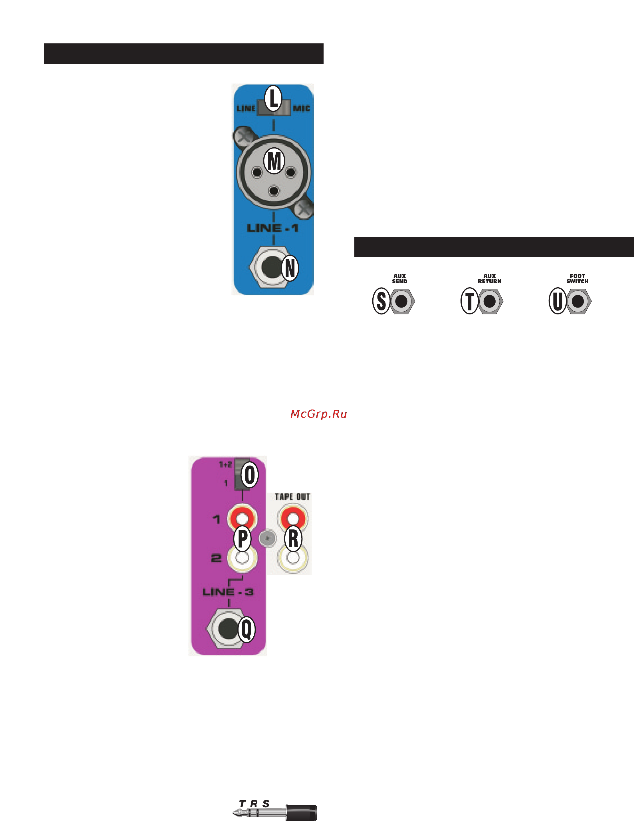 Fender PASSPORT P-80 [34/51] Aux und footswitch buchsen