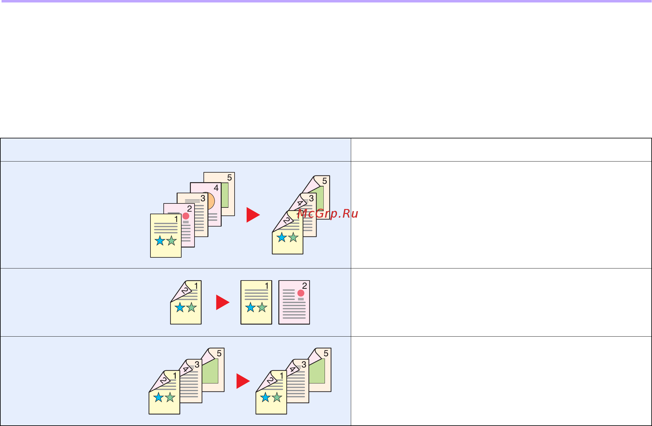 Kyocera FS-C8025MFP [110/171] Создание 2 сторонней копии с 1 стороннего или развернутого оригинала либо 1 сторонней копии с 2 стороннего или развернутого оригинала выберите исходную и требуемую ориентацию сшивания