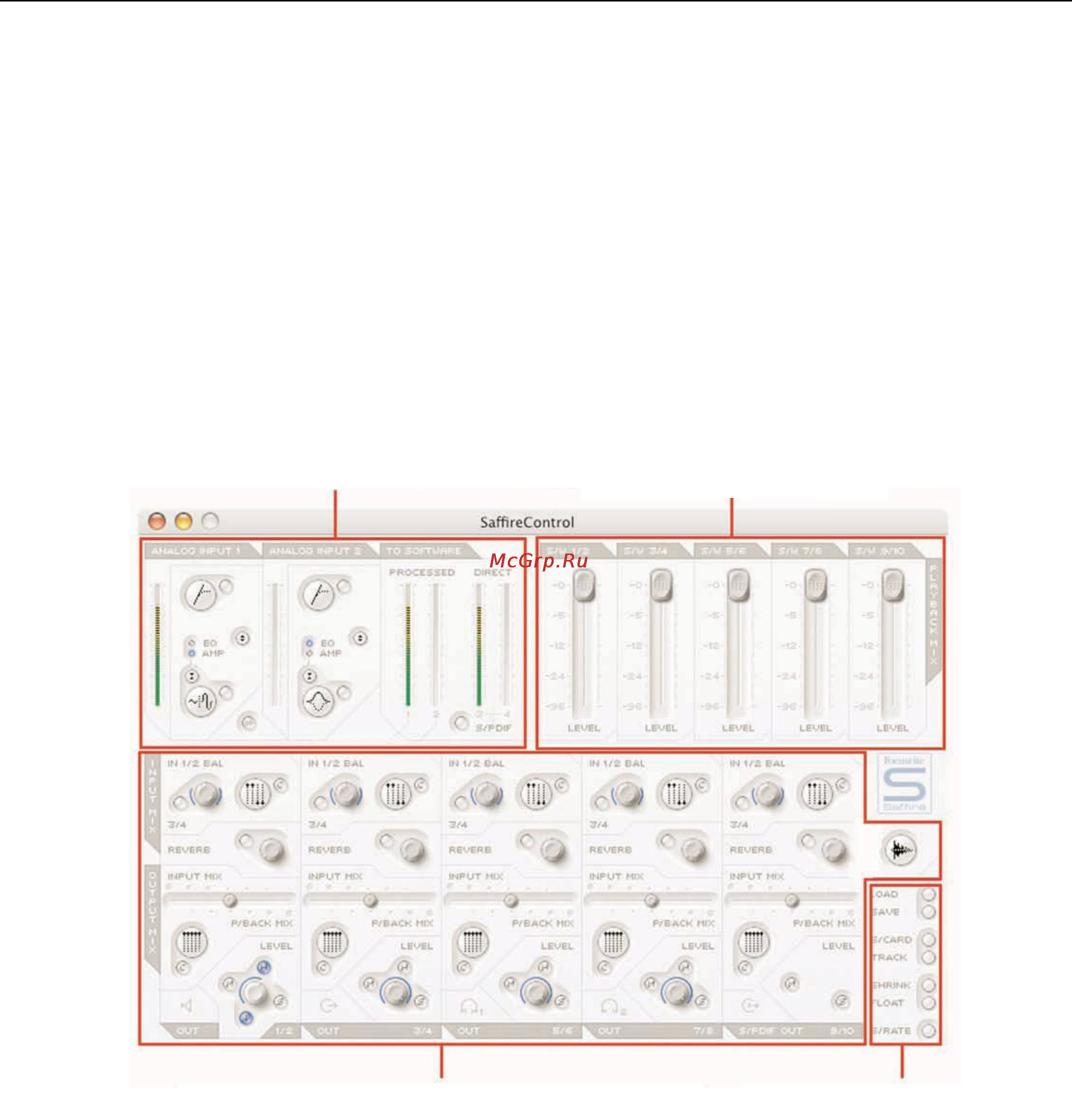 Focusrite SAFFIRE PRO 24 i/o Firewire [8/22] Saffirecontrol session management advanced settings software