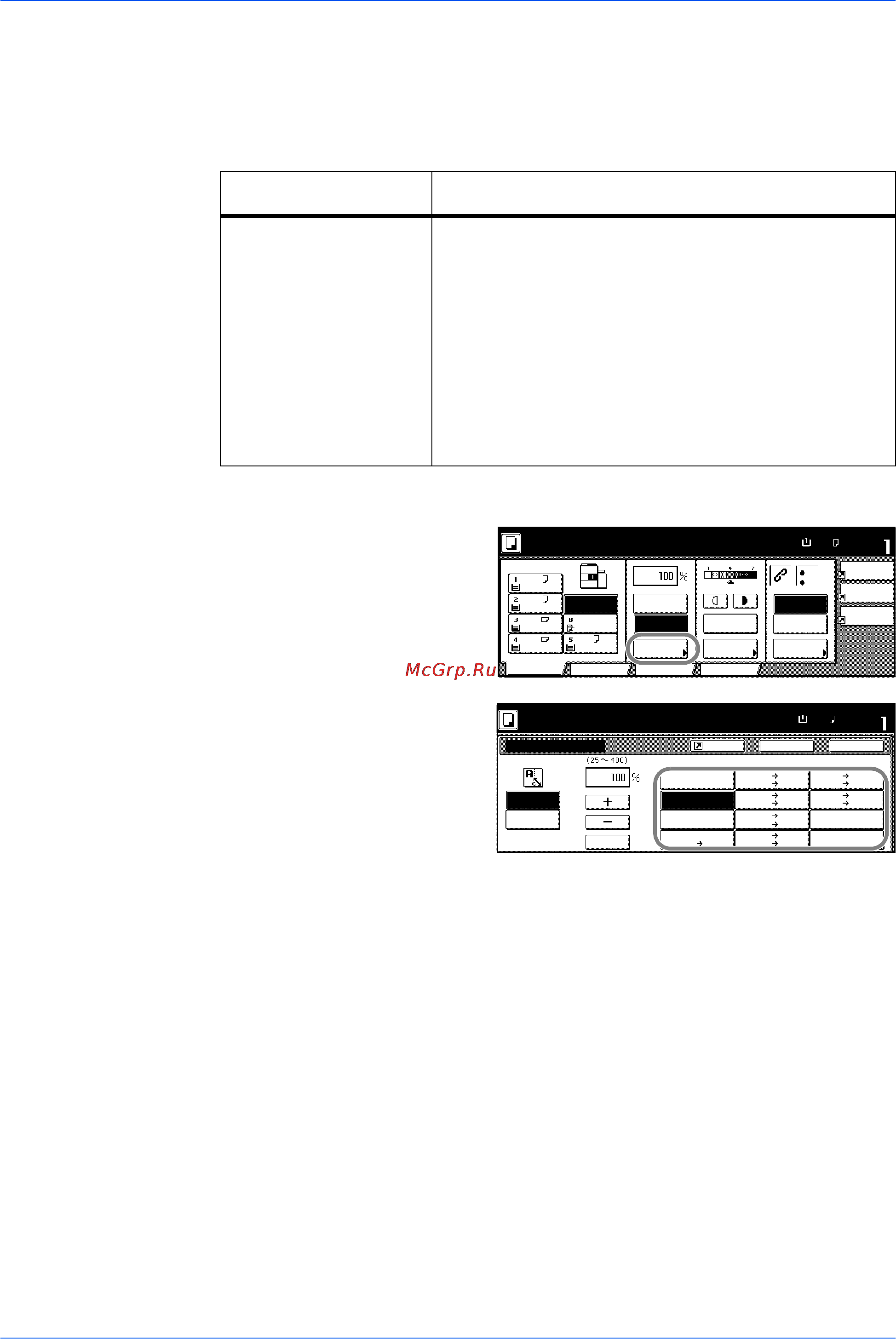 Kyocera KM-6030 [53/110] Предварительно заданные коэффициенты масштабирования