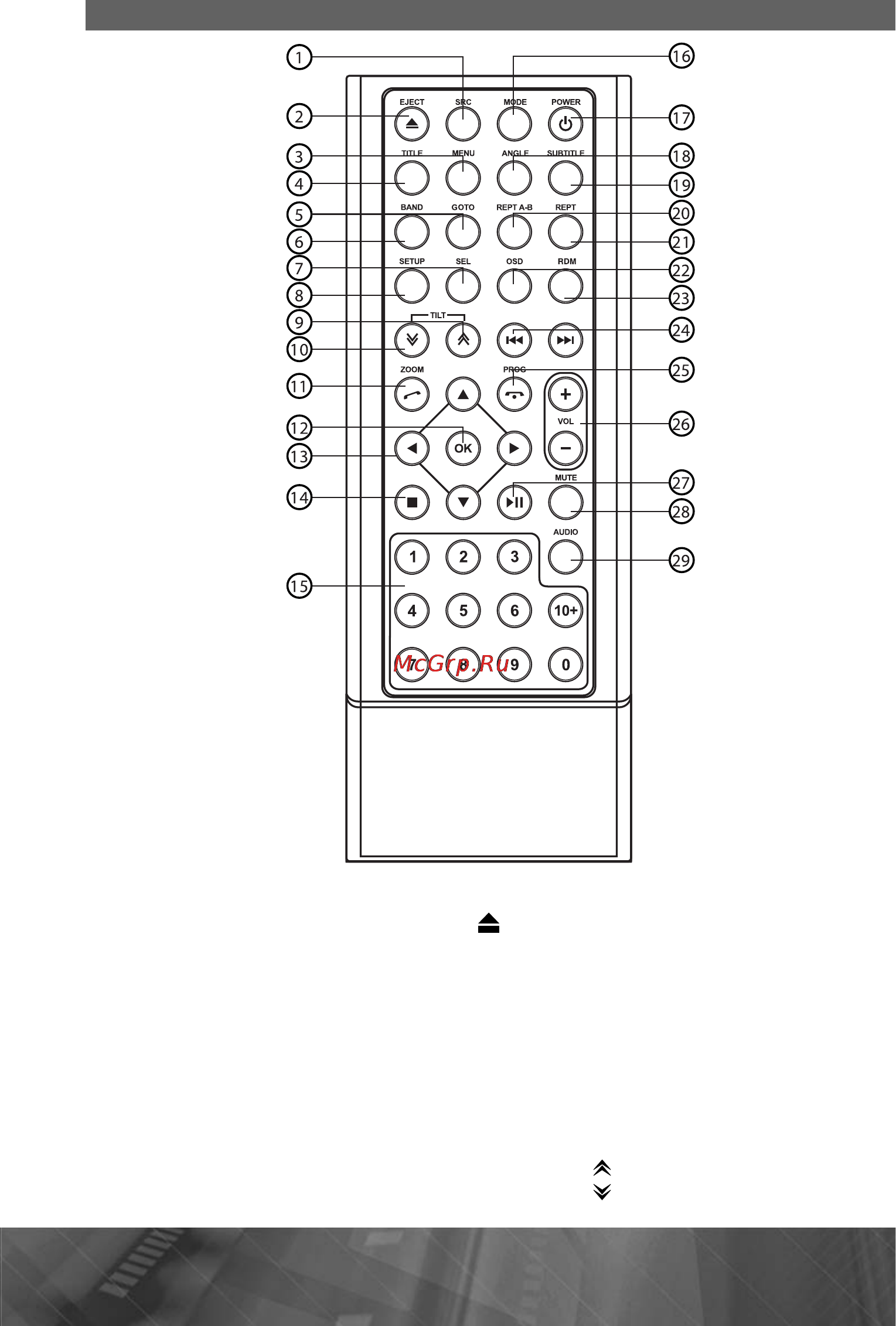 Prology DVS-1450T [8/49] Элементы управления на пульте дистанционного управления