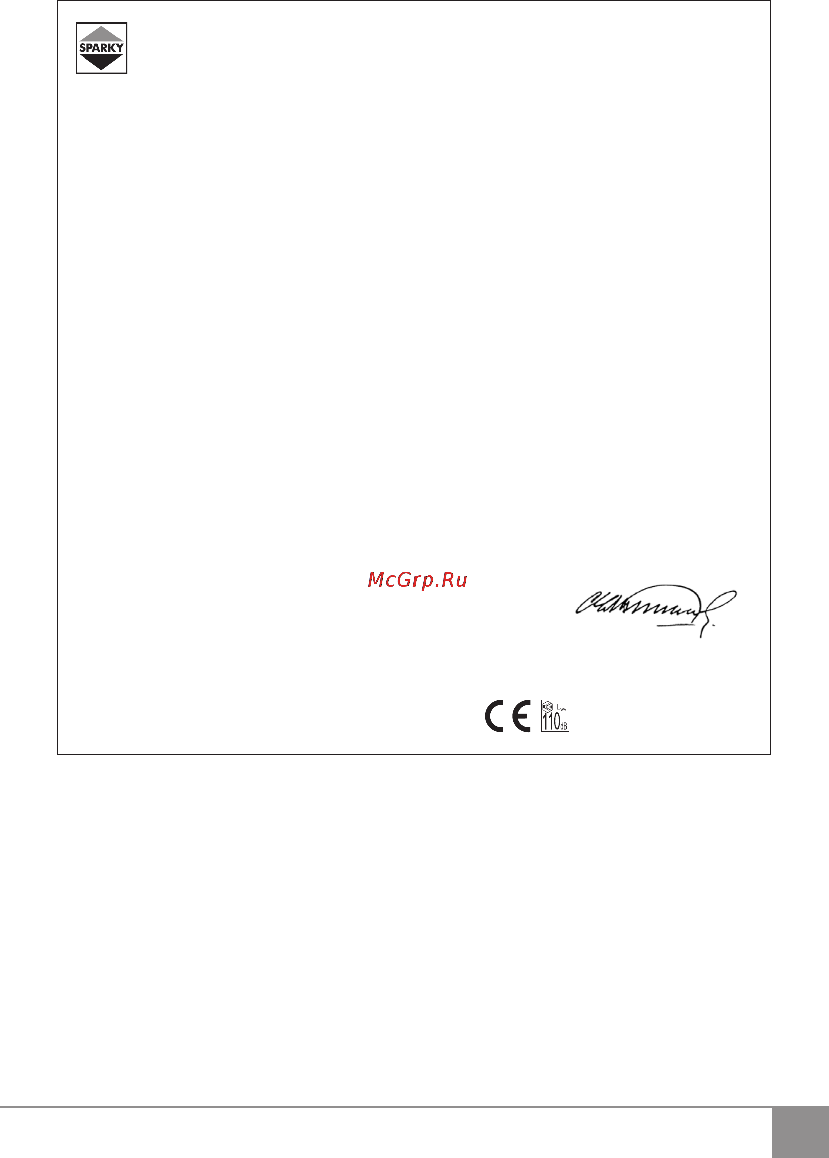 Sparky K 3260 [13/13] Ce декларация соответствия
