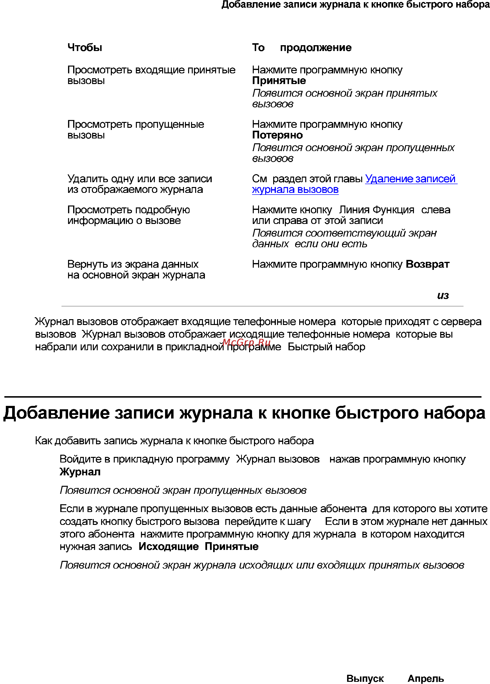 Avaya 4621 [49/104] Добавление записи журнала к кнопке быстрого набора
