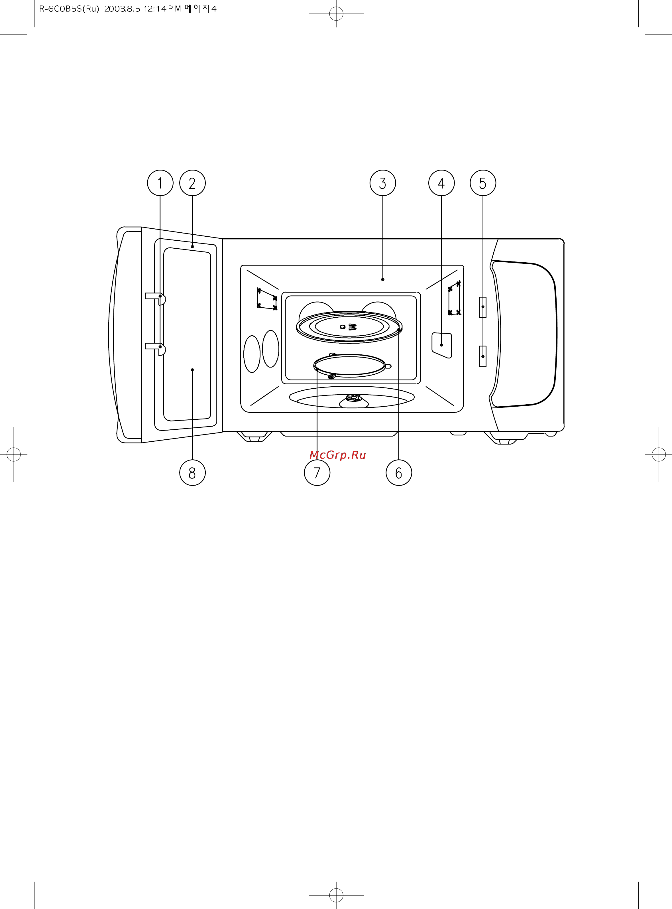 Daewoo Electronics KOR-6C0B5S [5/28] Внешний вид и особенности печи