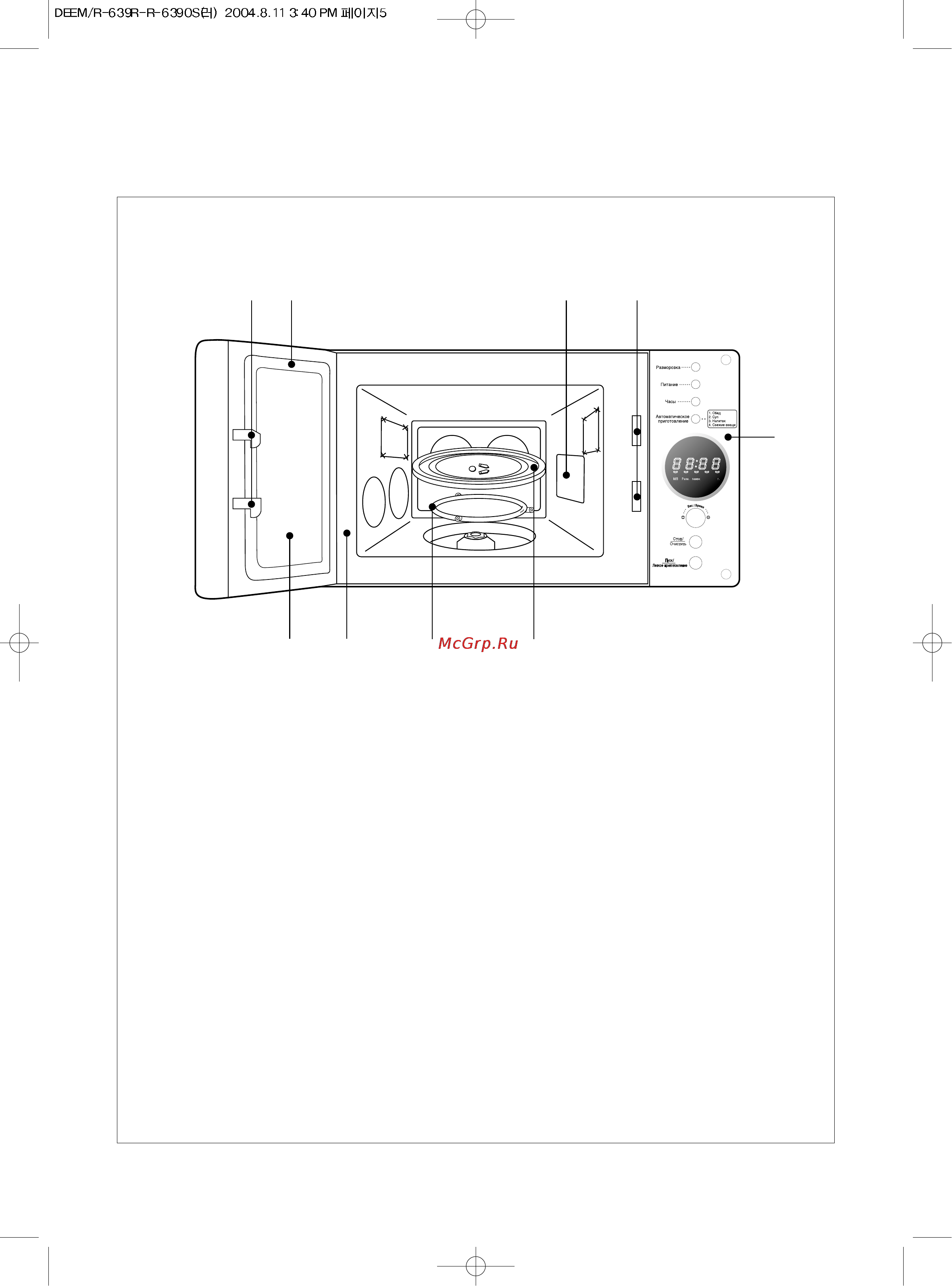 Daewoo Electronics KOR-639R [7/16] Внешний вид и особенности печи