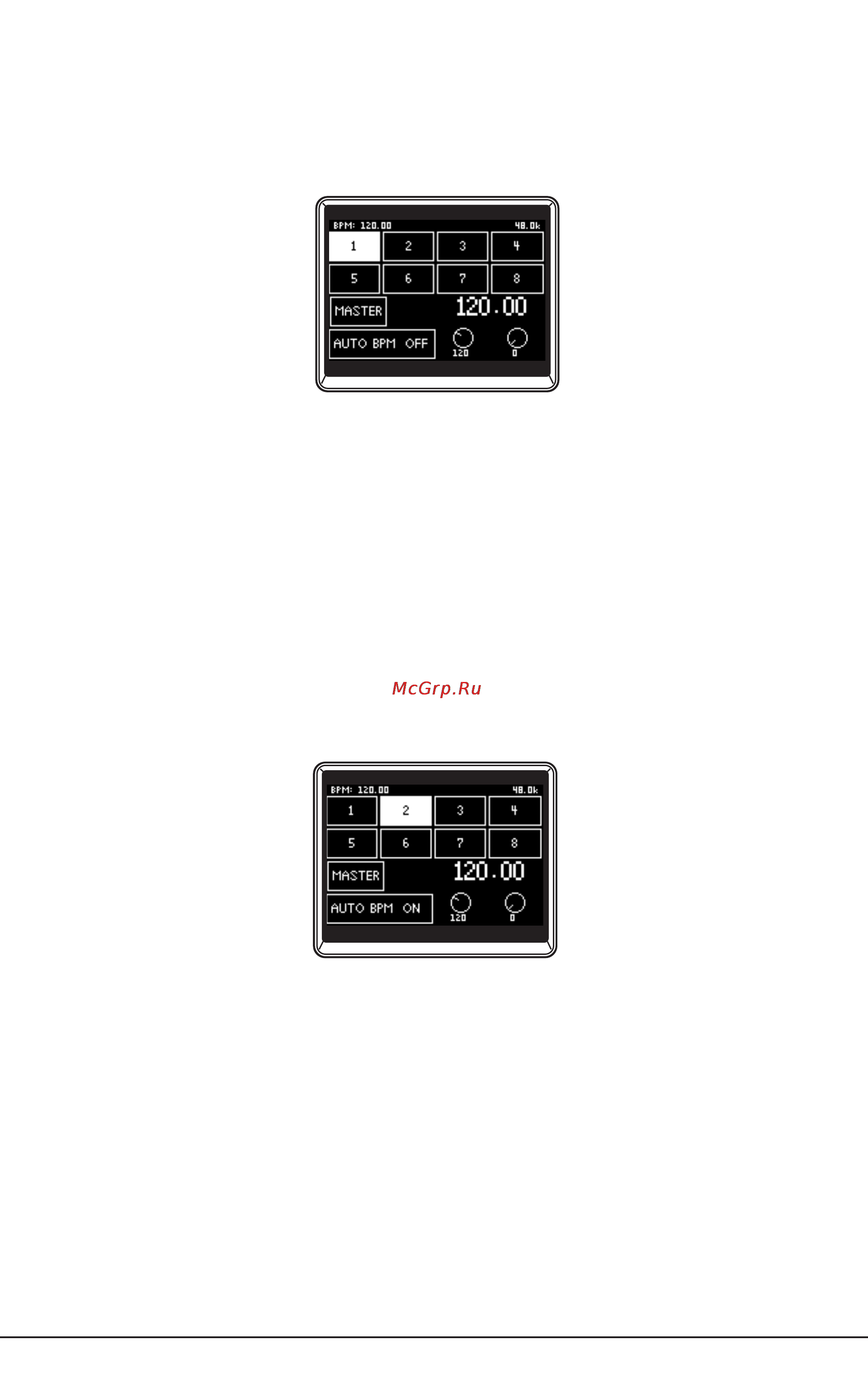 Korg MIXERZERO8 [16/38] Установка bpm