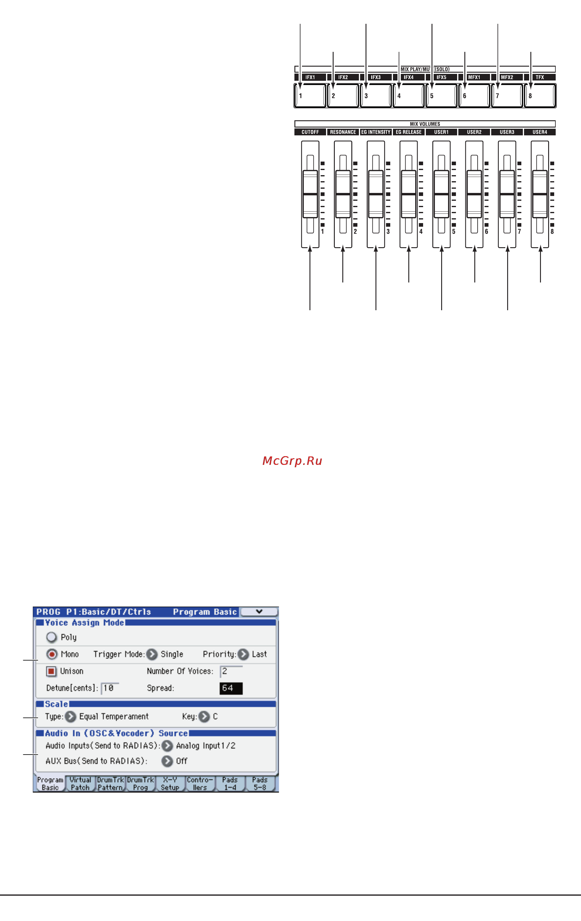 Korg EXB-RADIAS [30/78] Prog pi basic dt ctrls