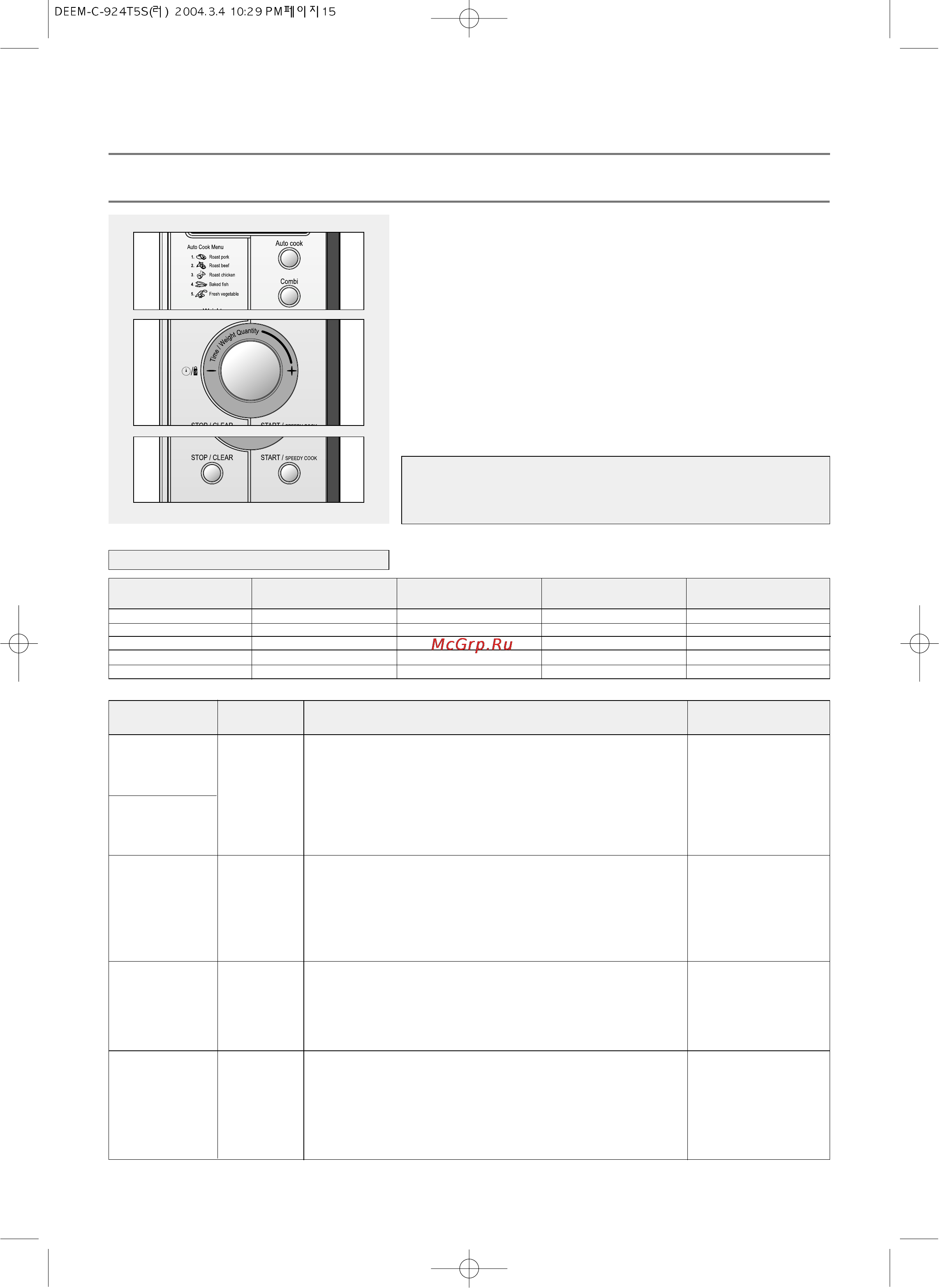 Daewoo Electronics KOC-924TA [17/22] Автоматическое приготовление