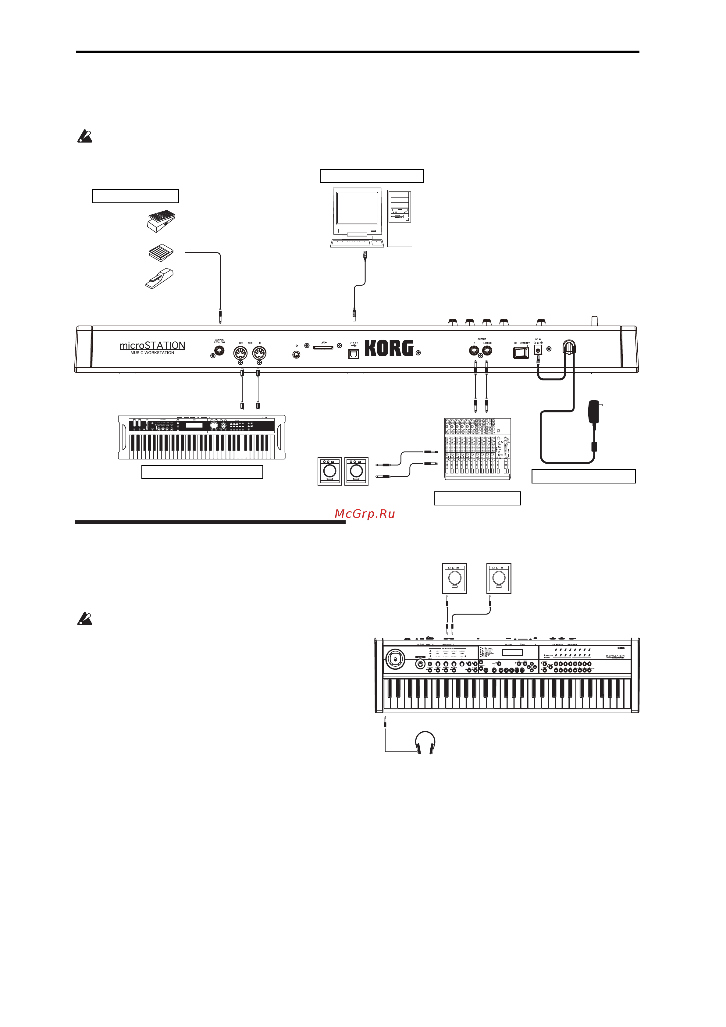 Korg MICROSTATION [16/80] Подключения