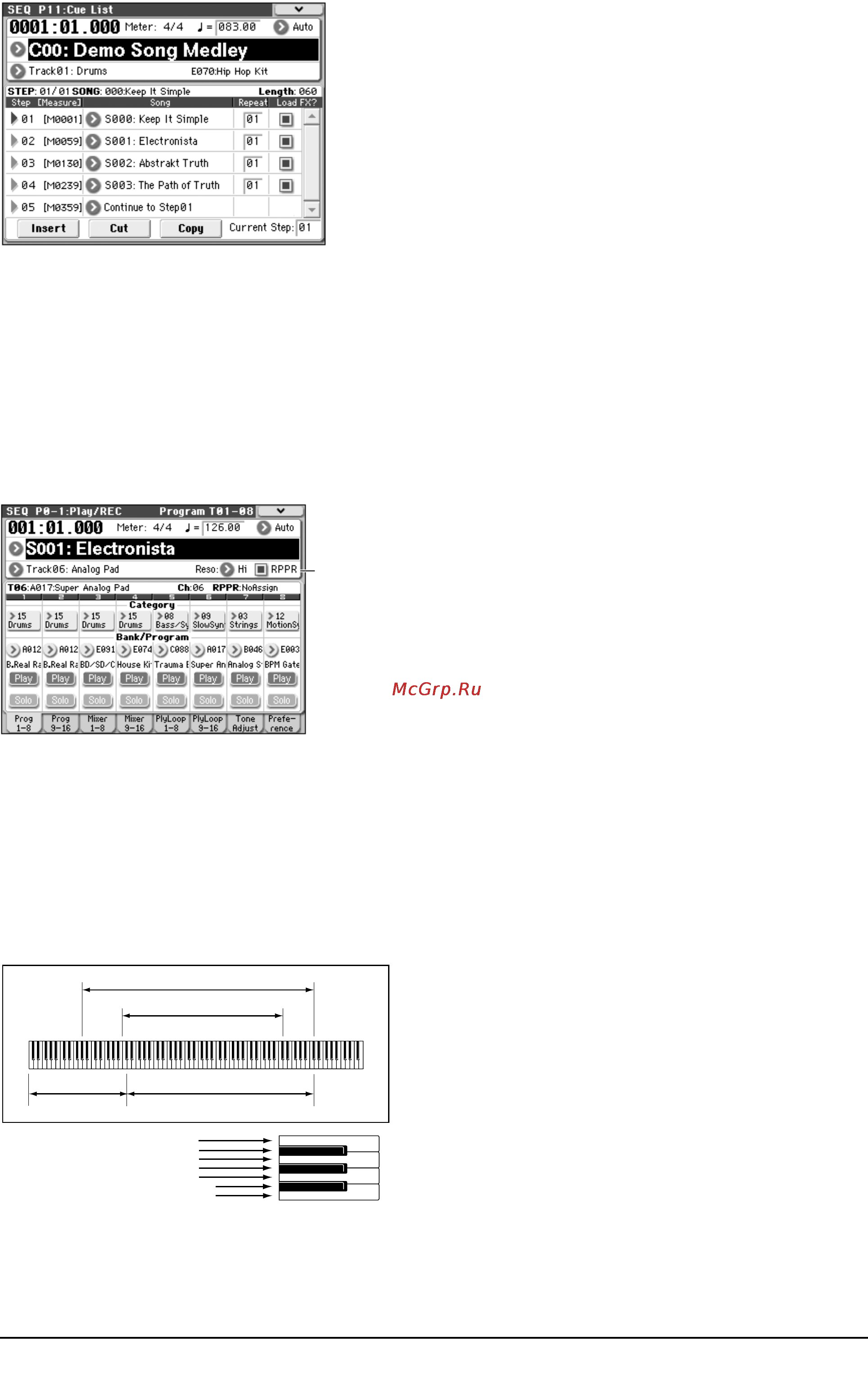 Korg M50 [11/126] Использование функции rppr