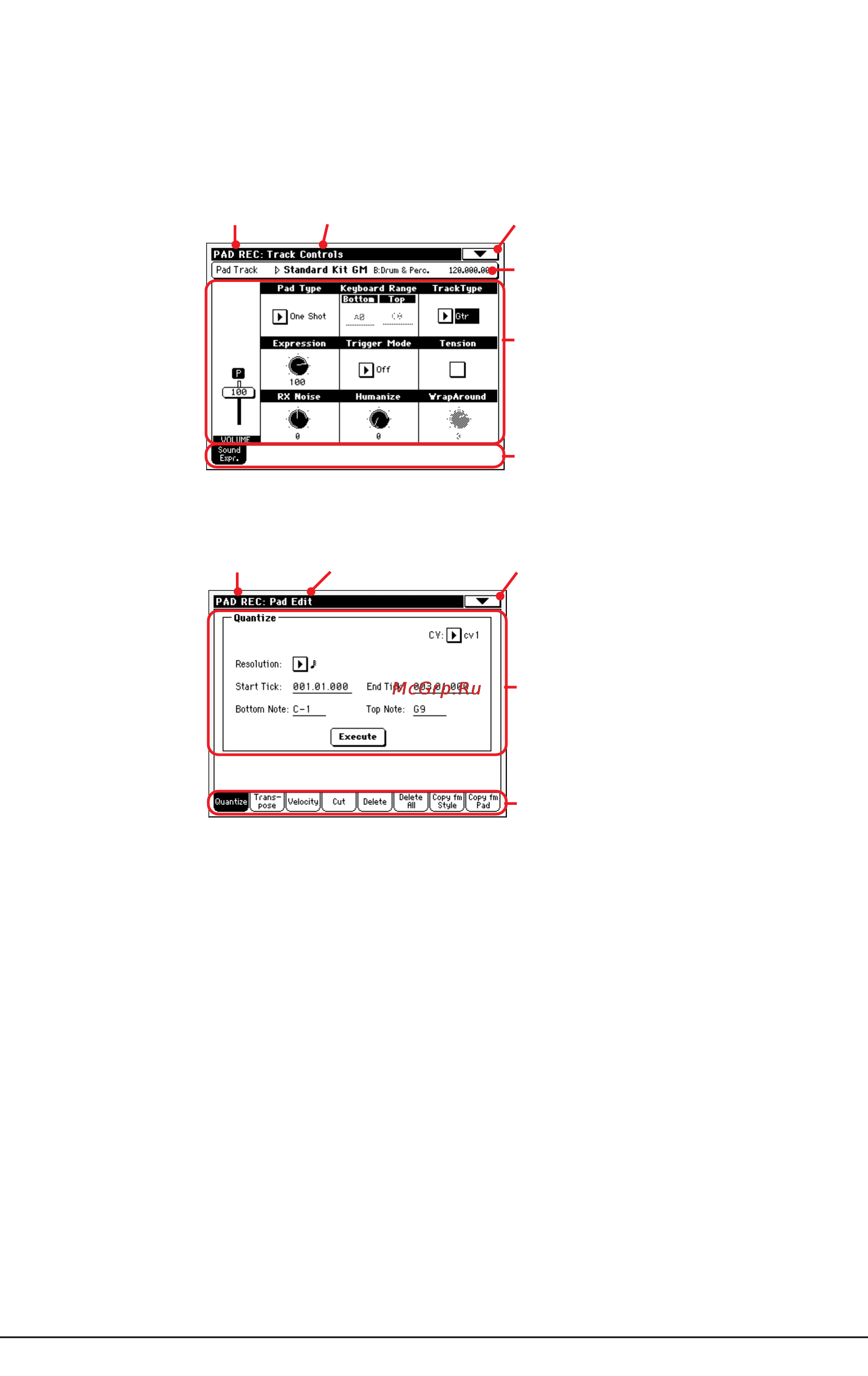 Korg PA500 [156/355] Структура страницы редактирования