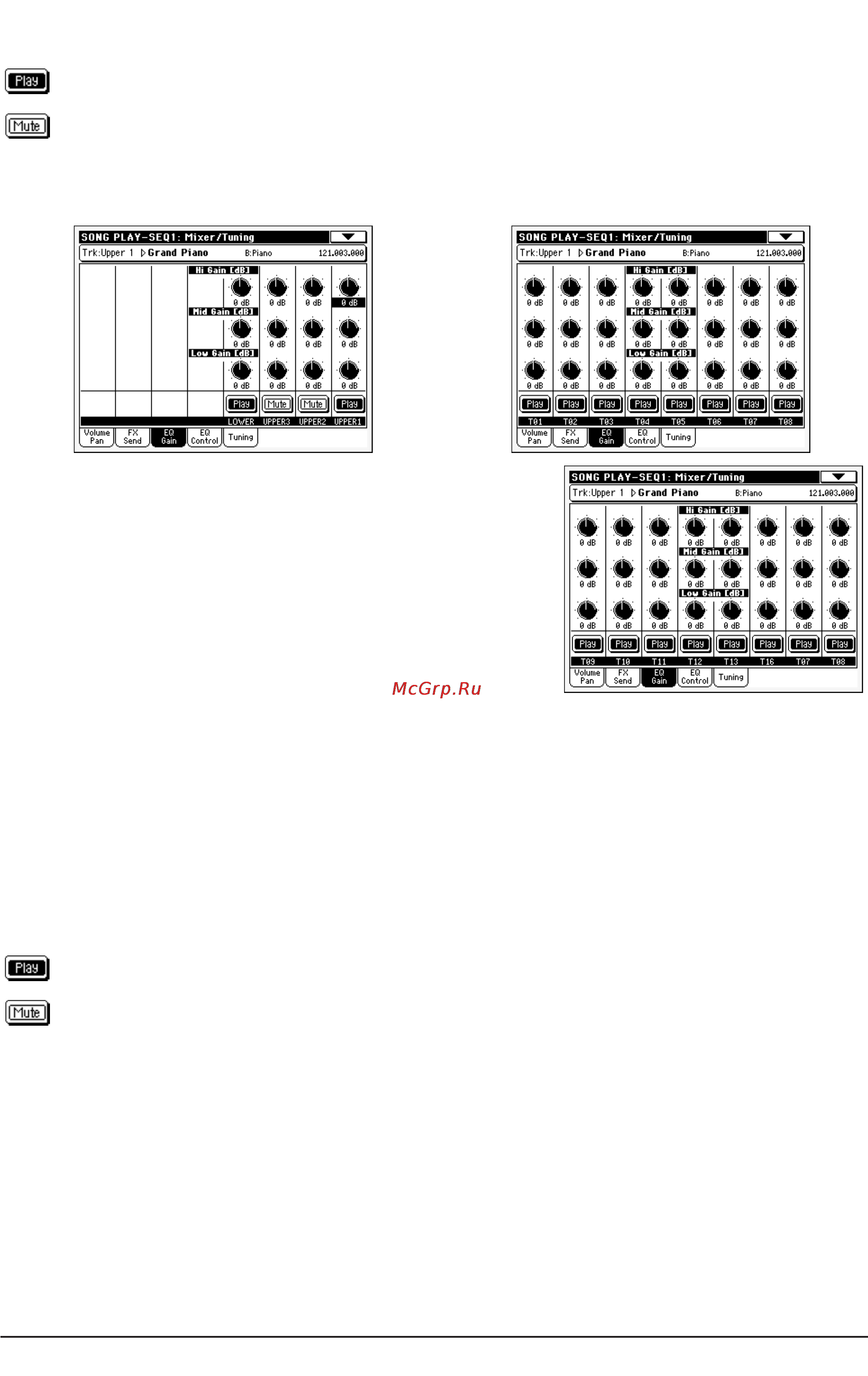 Korg PA500 [183/355] Mixer tuning eq gain