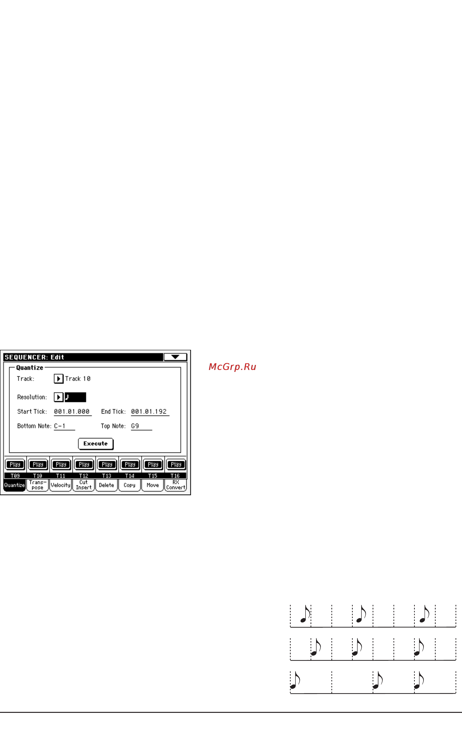 Korg PA500 [234/355] Song edit quantize