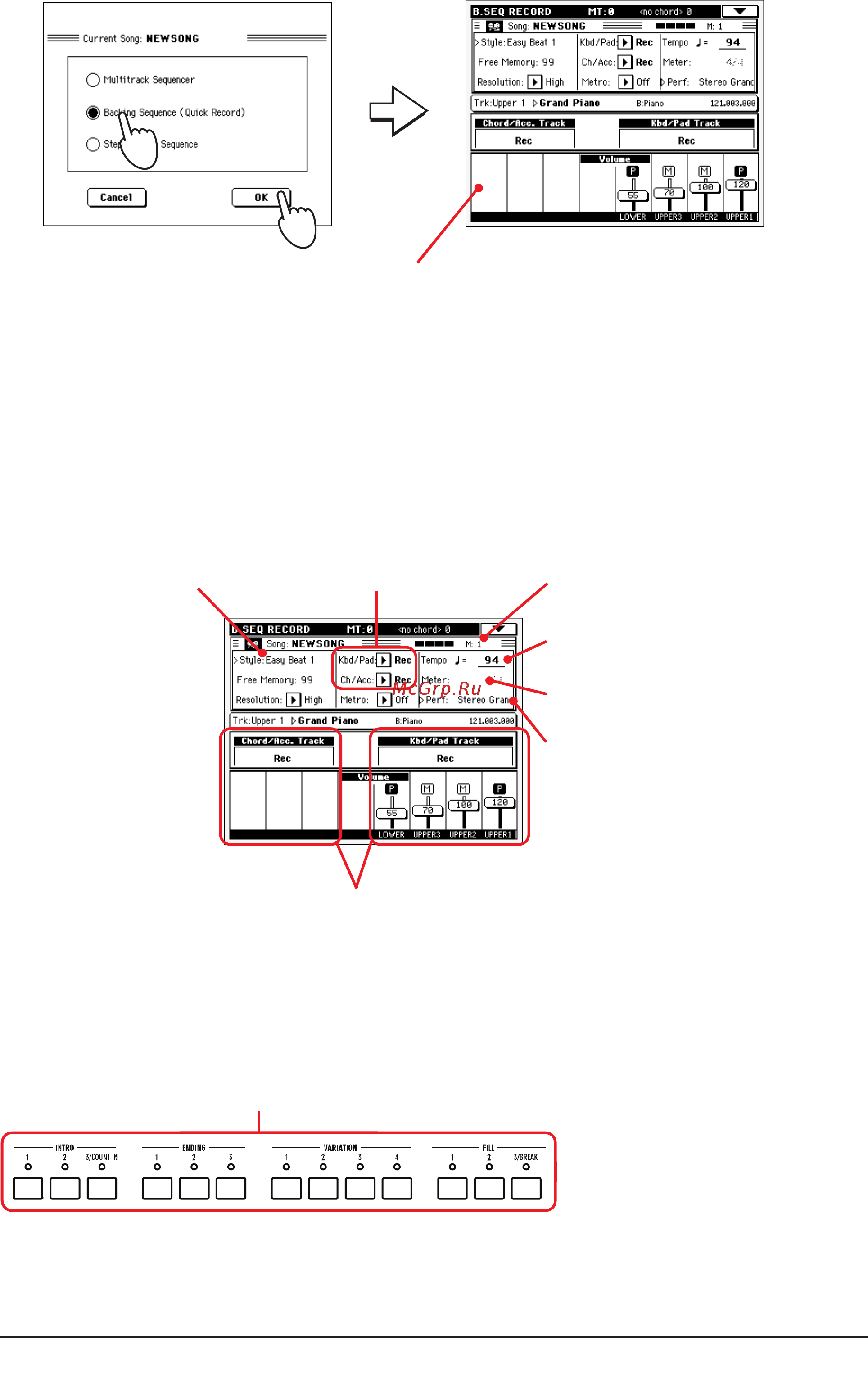 Korg PA500 [61/355] Запись