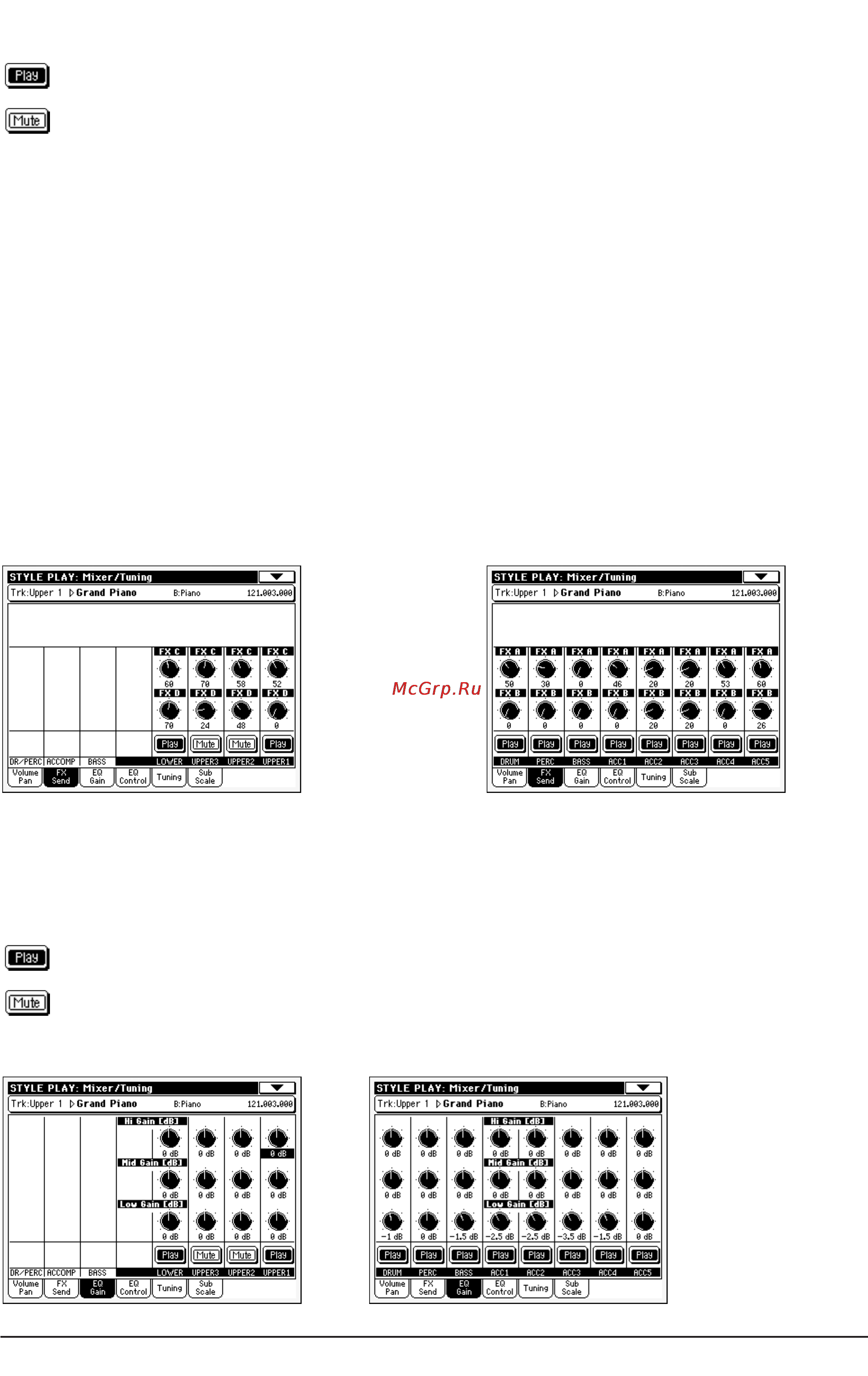 Korg PA500 [83/355] Mixer tuning eq gain