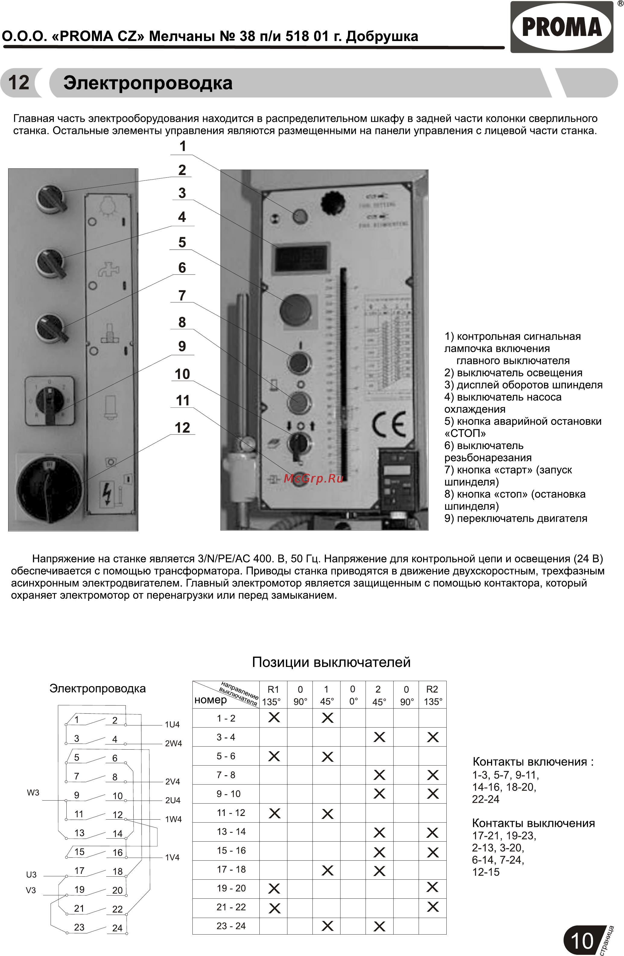 Proma B-1850FP/400 25005051 [11/26] 2 электропроводка