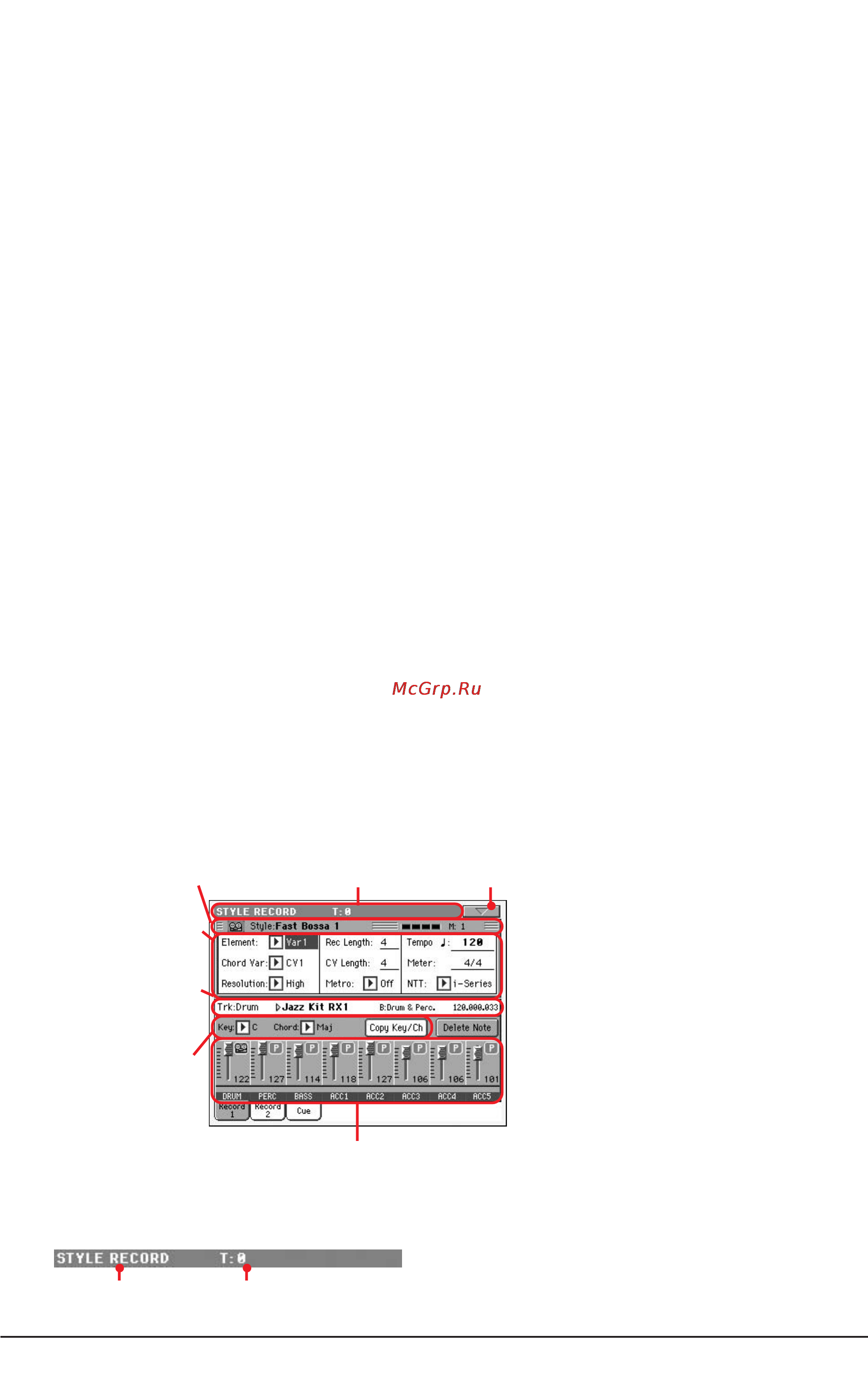 Korg PA800 [113/336] Главная страница record 1