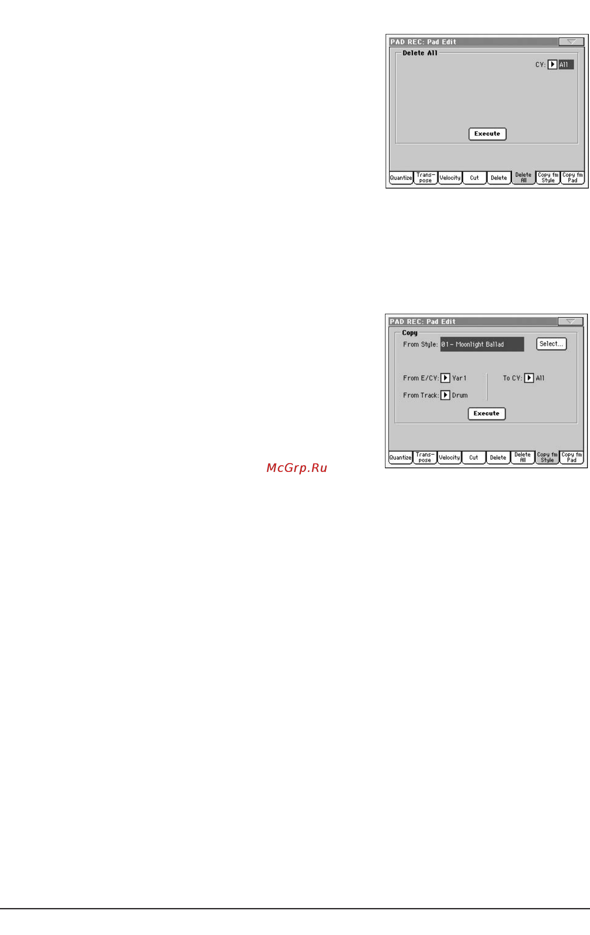 Korg PA800 [150/336] Pad edit copy from style