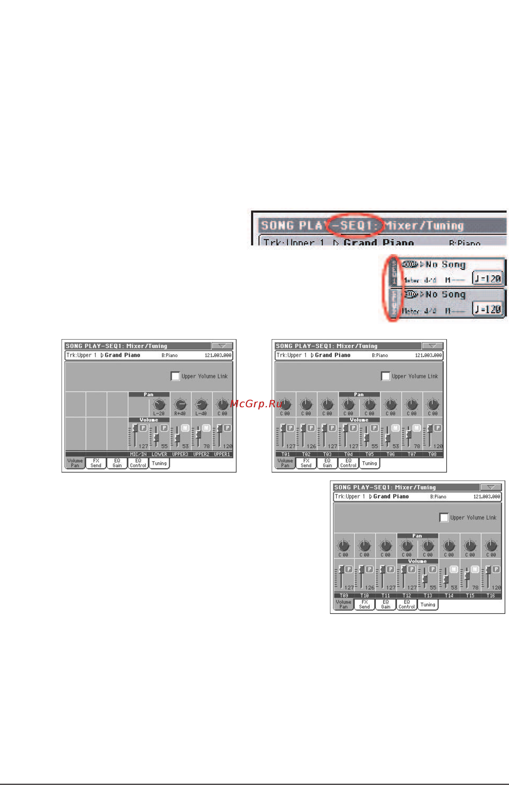 Korg PA800 [168/336] Mixer tuning volume pan