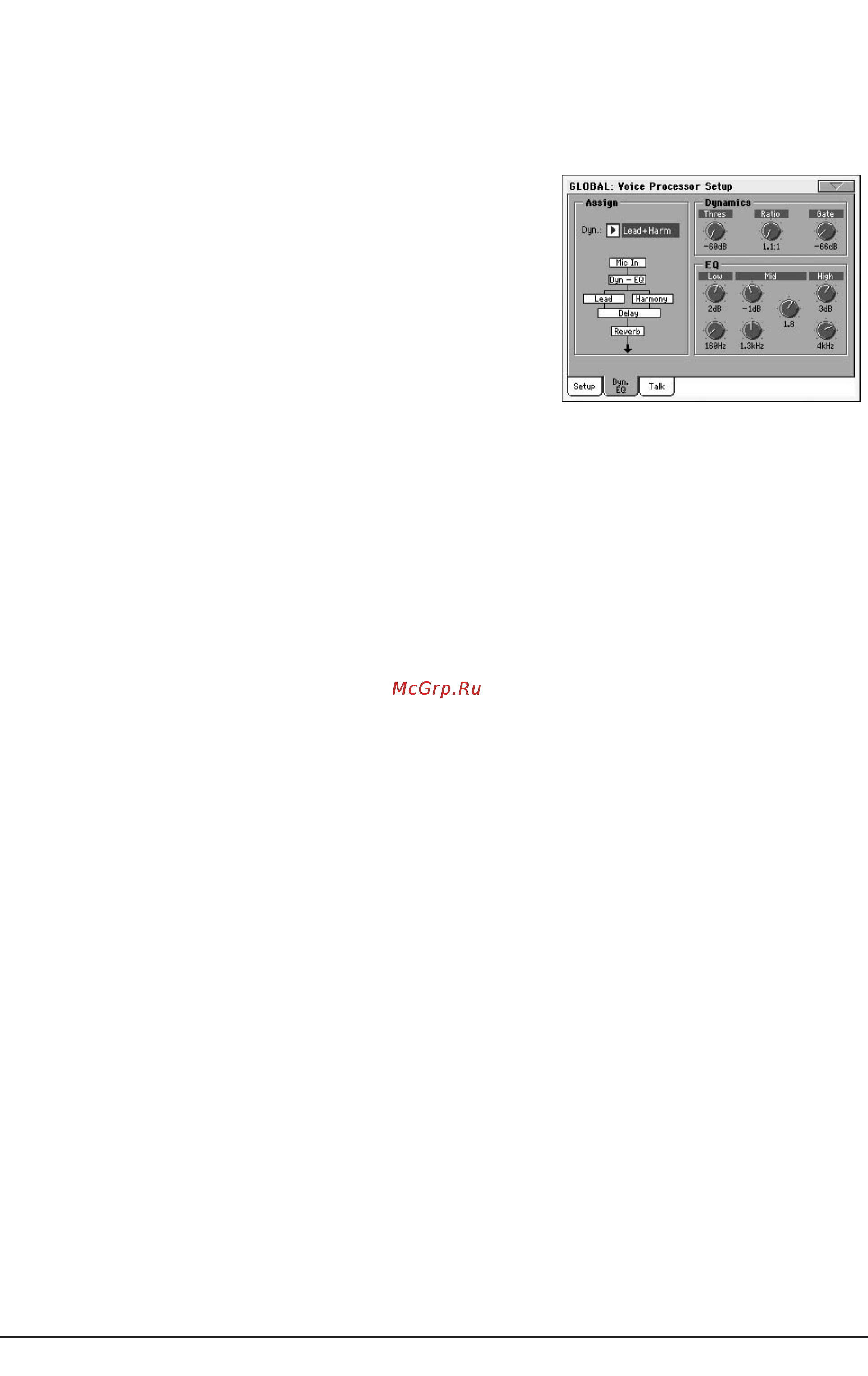 Korg PA800 [242/336] Voice processor setup dynamics eq