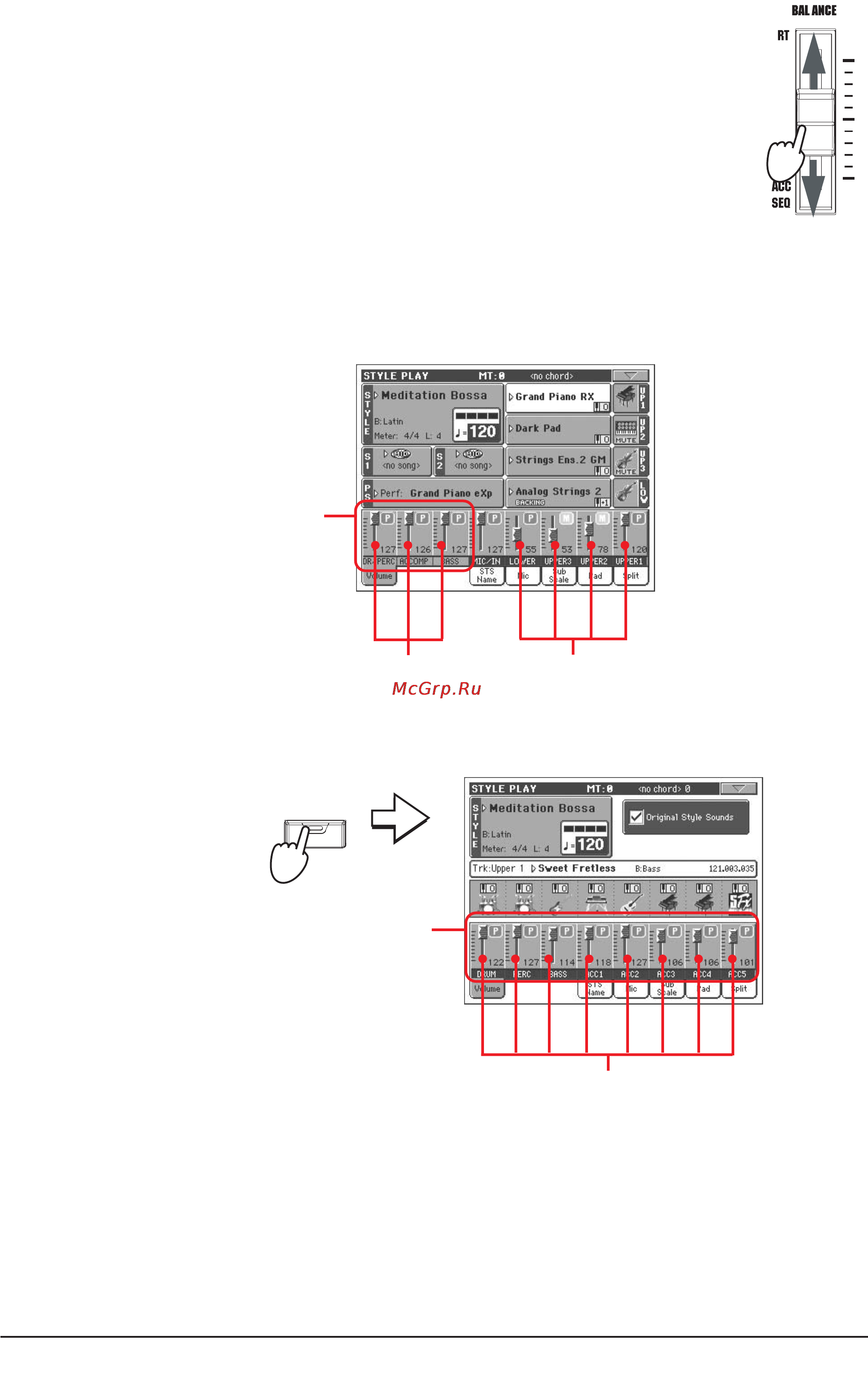 Korg PA800 [51/336] Включение мьютирование треков стиля