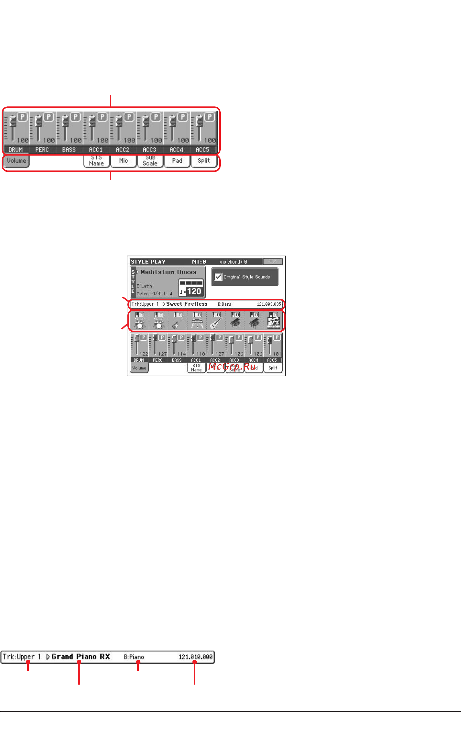 Korg PA800 [83/336] Страница просмотра треков стиля