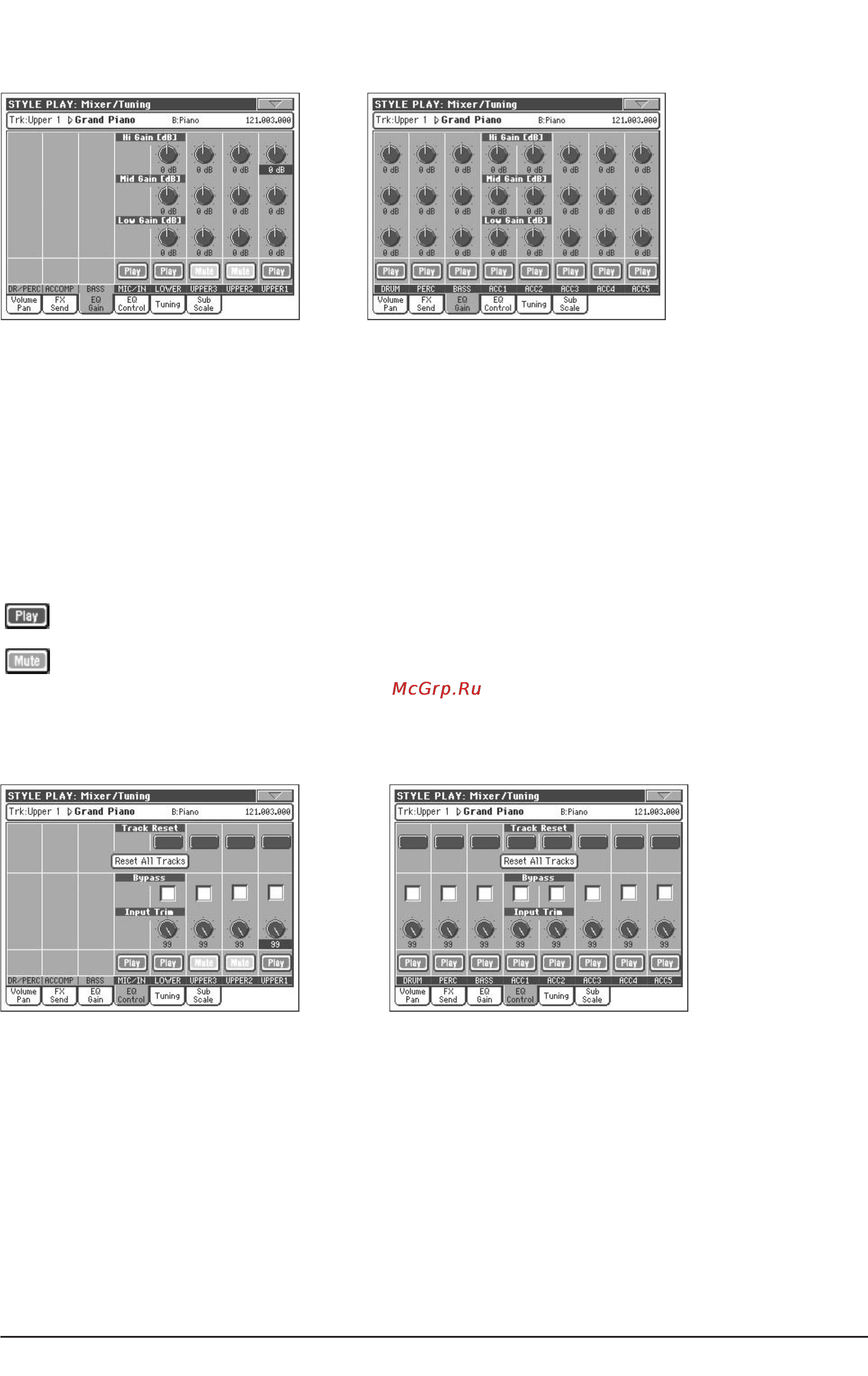 Korg PA800 [91/336] Mixer tuning eq control