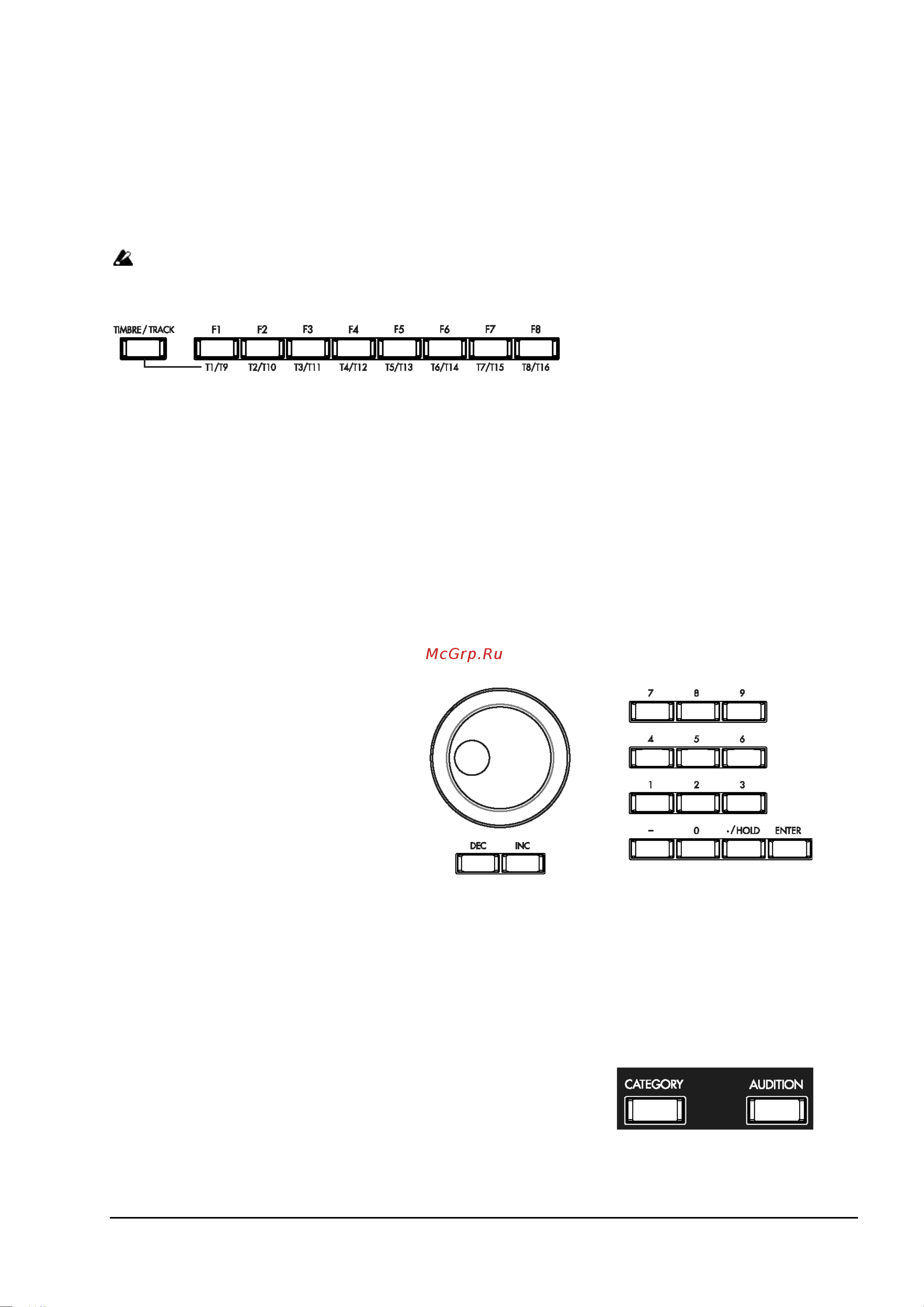 Korg TR61 [11/173] Кнопка category кнопка audition