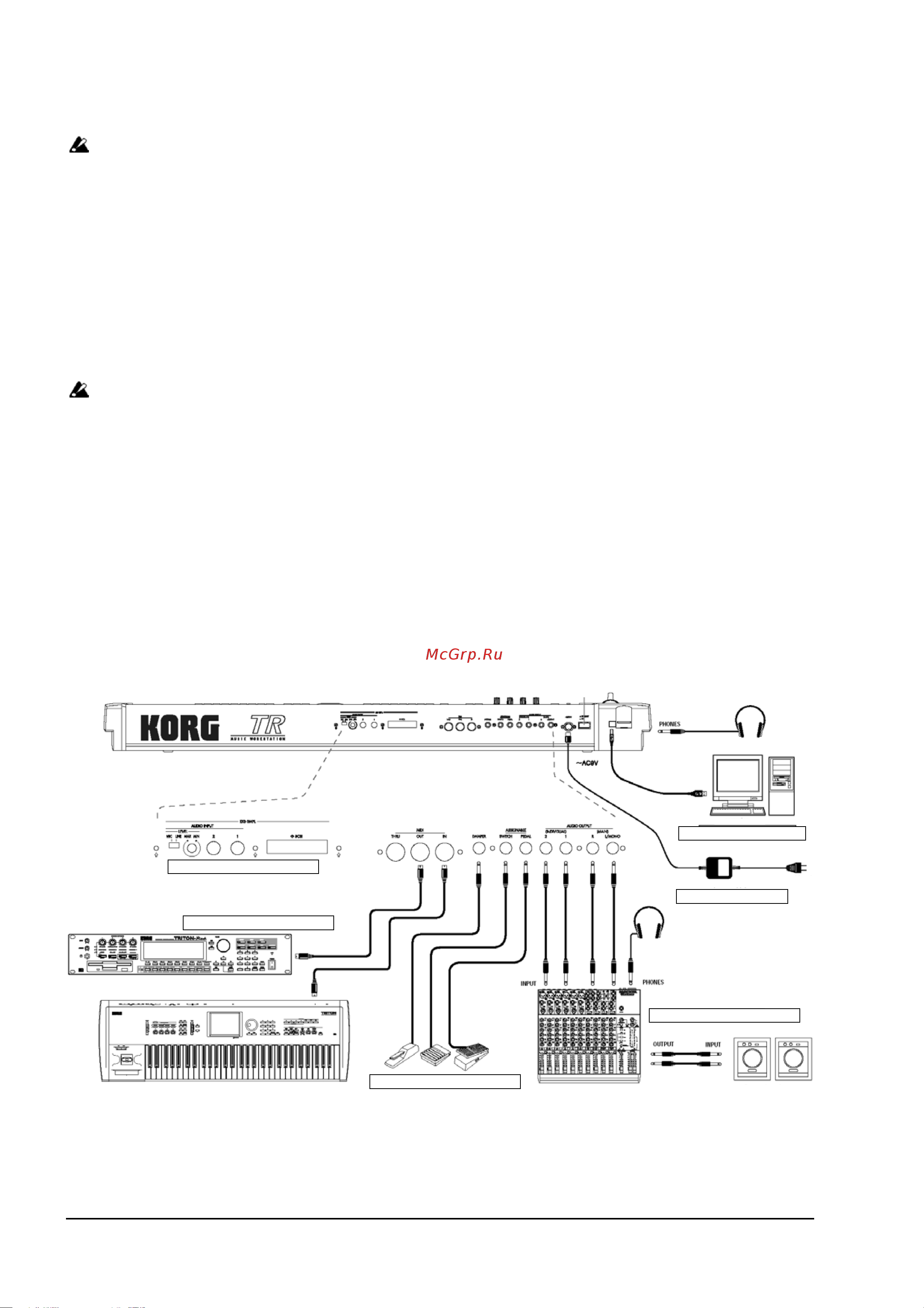Korg TR-76 [18/173] Подготовка к работе