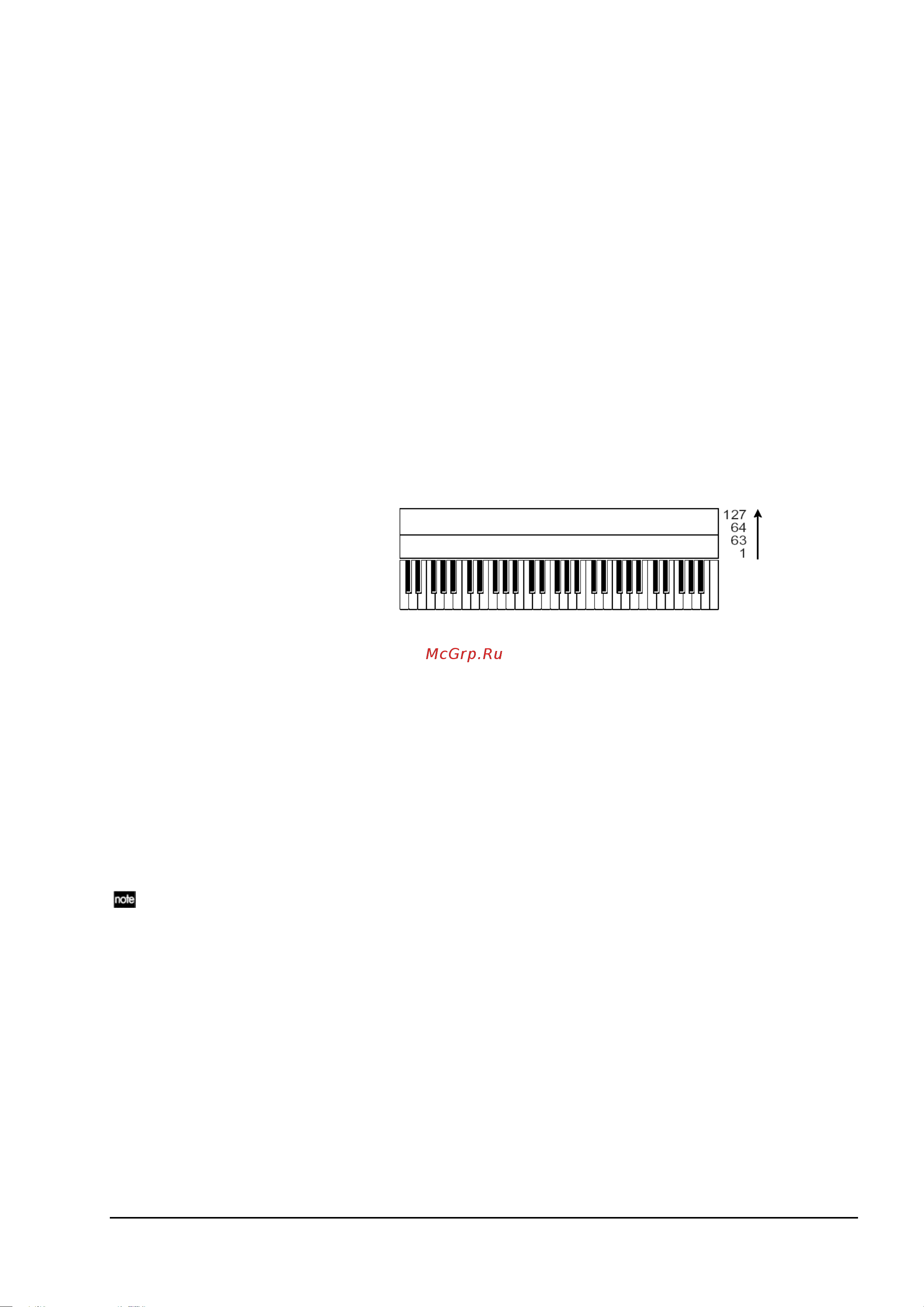 Korg TR61 [81/173] Используемого тембра в значение int задайте для параметров midi channel значение geh или непосредственно номер глобального midi канала после номера будет отображен знак g