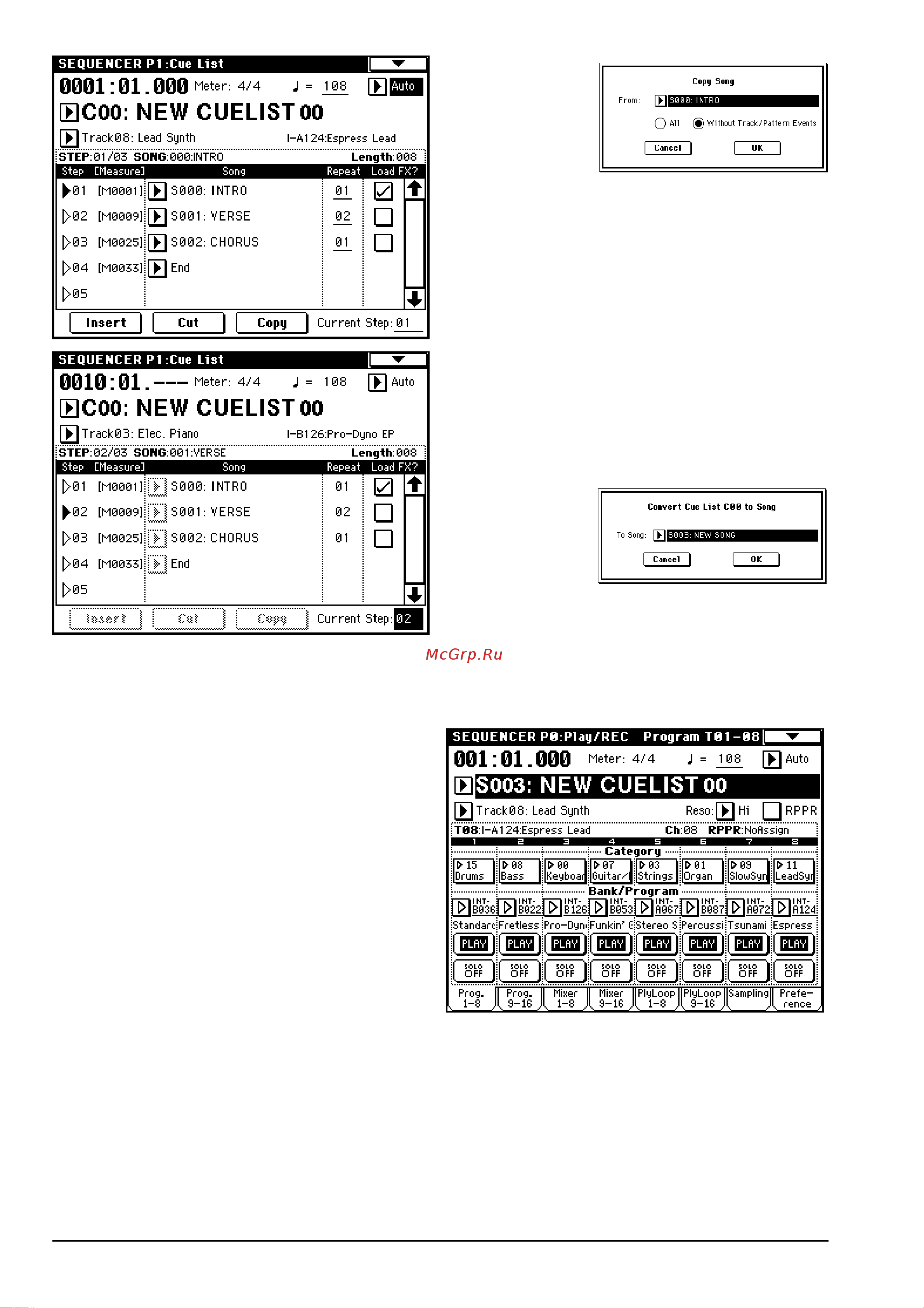 Korg TRITON STUDIO 88 [60/100] Es003 new cuelist 00