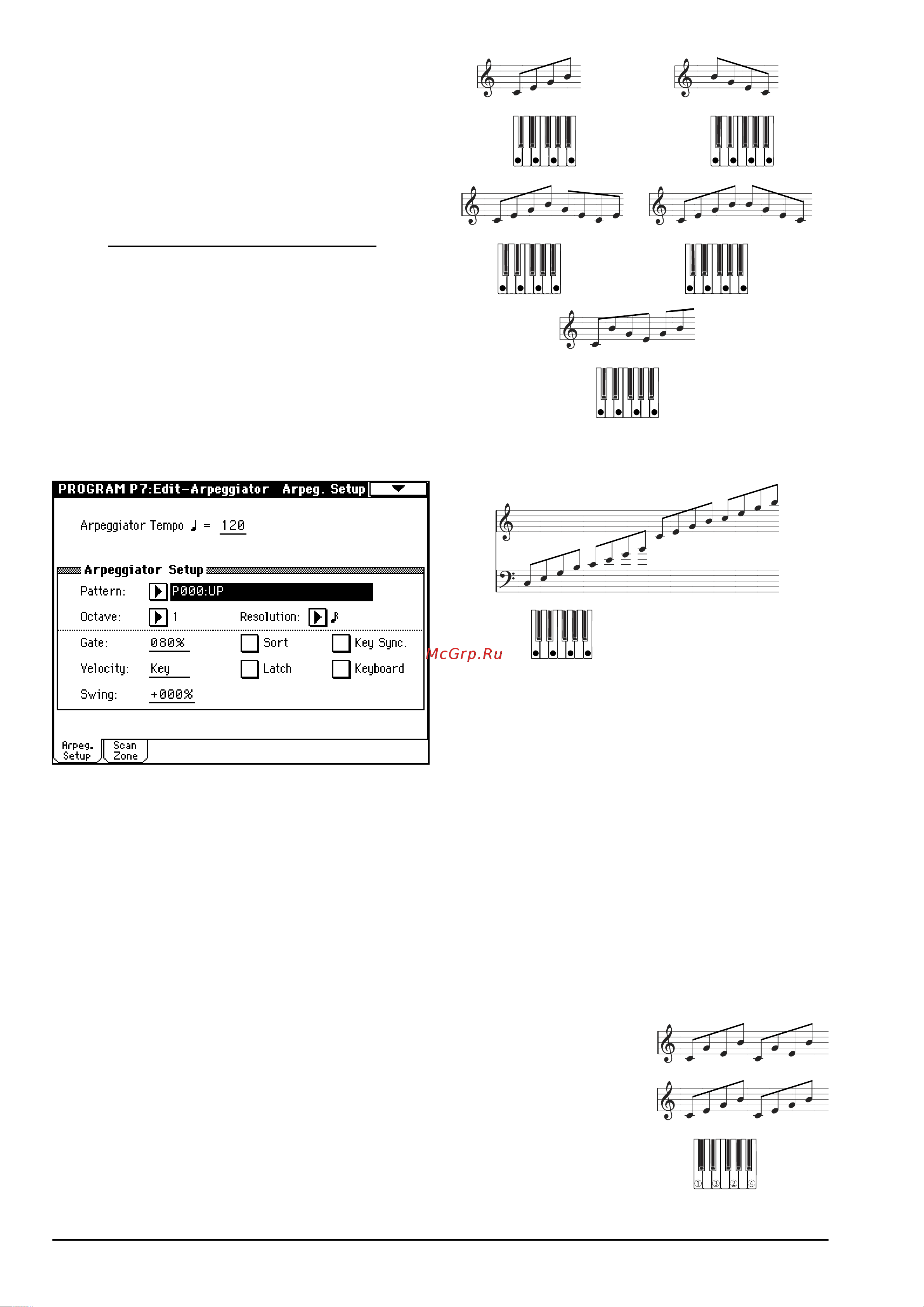 Korg TRITON STUDIO 61 [84/100] Установки арпеджиатора