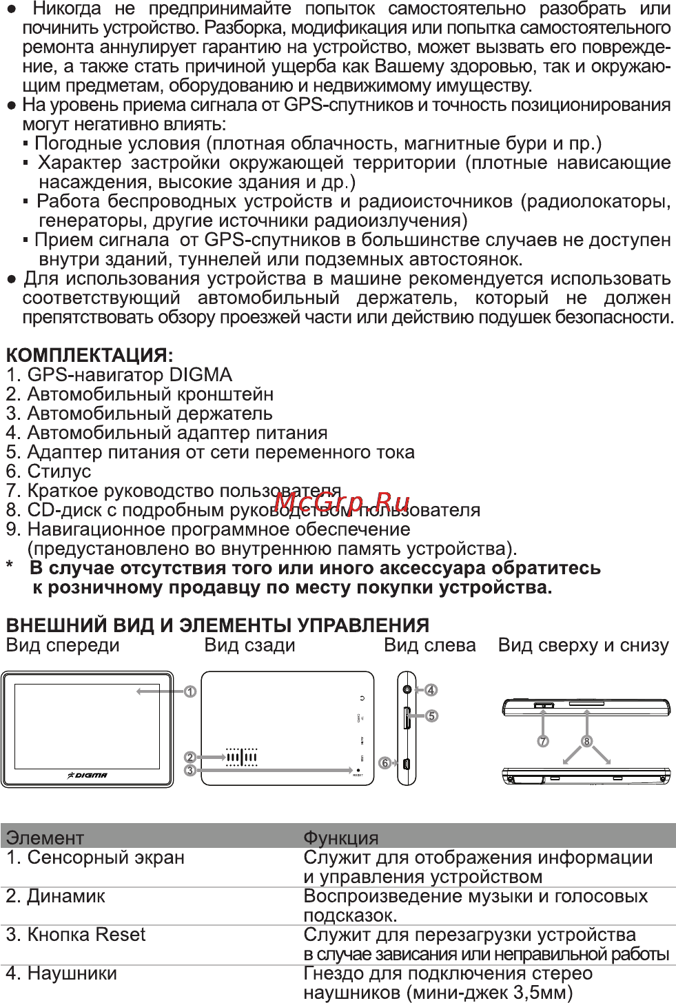 Digma DS700BN [3/4] Внешний вид и элементы управления