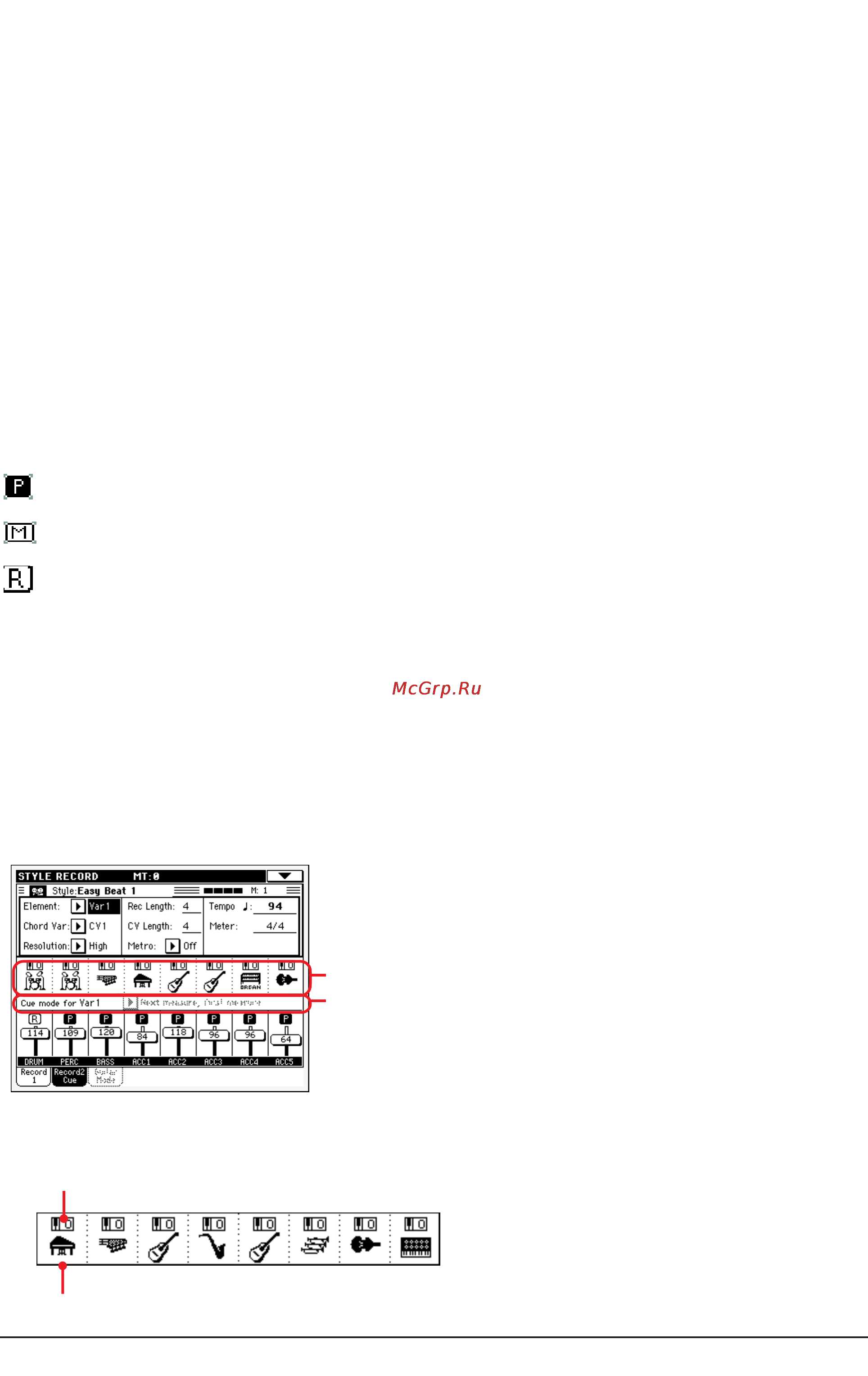 Korg PA588 [114/359] Главная страница record 2 cue
