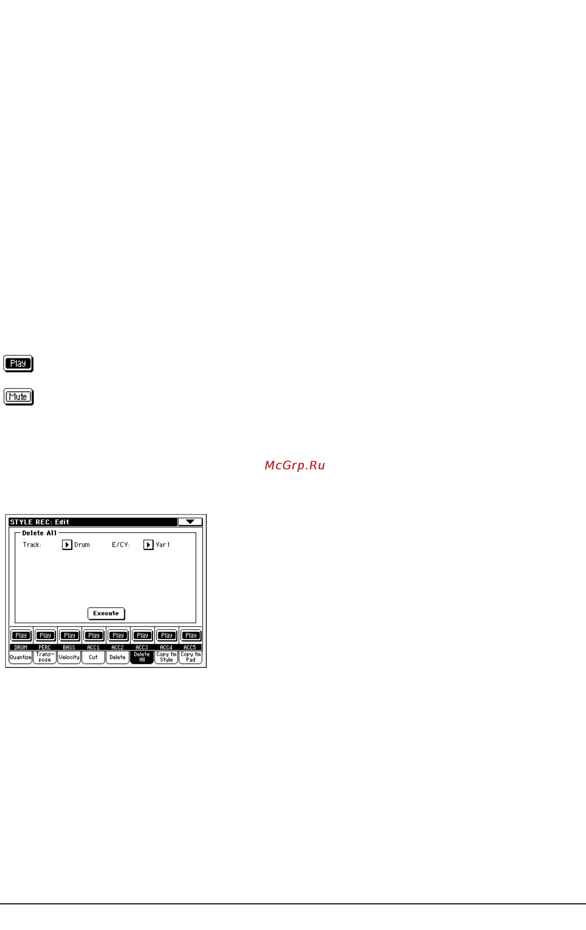 Korg PA588 [132/359] Style edit delete all