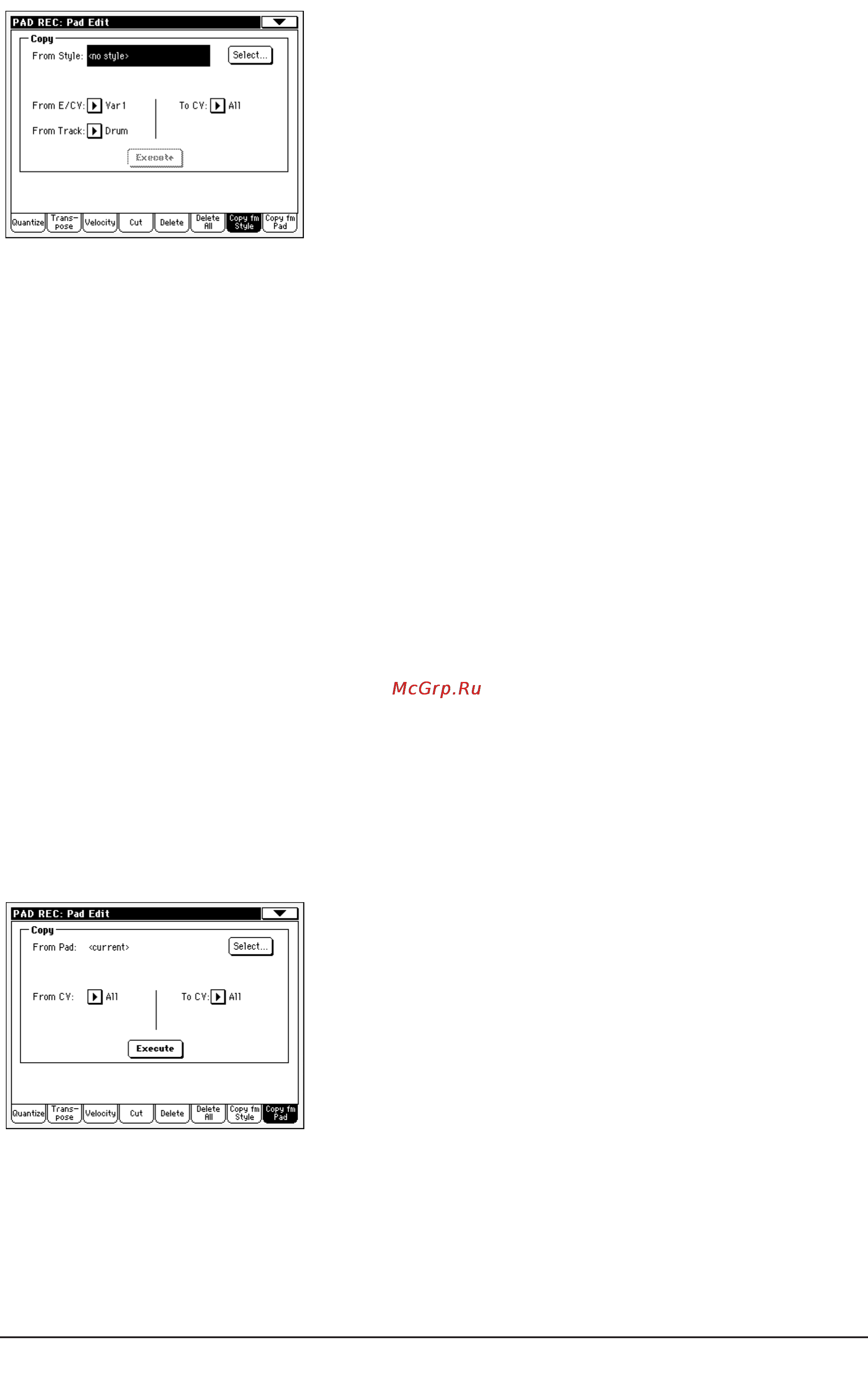 Korg PA588 [162/359] Pad edit copy from pad