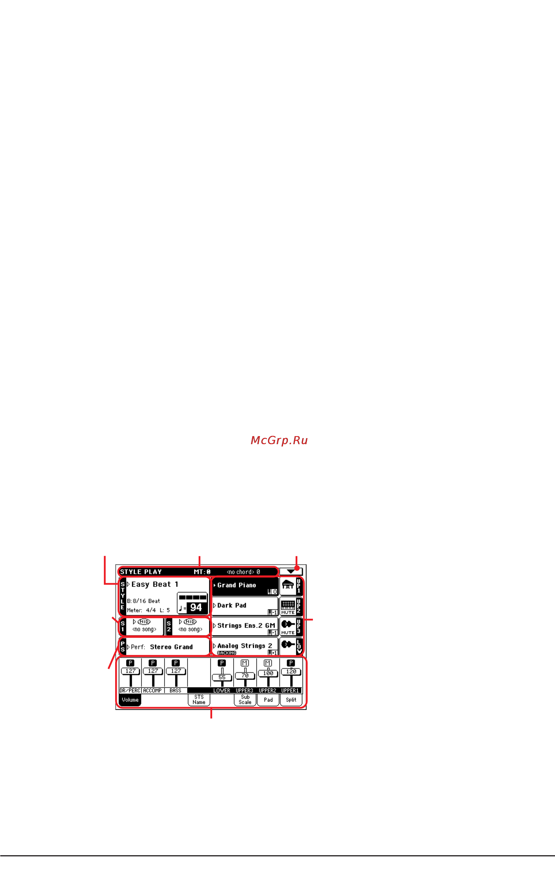 Korg PA588 [73/359] Режим воспроизведения стиля