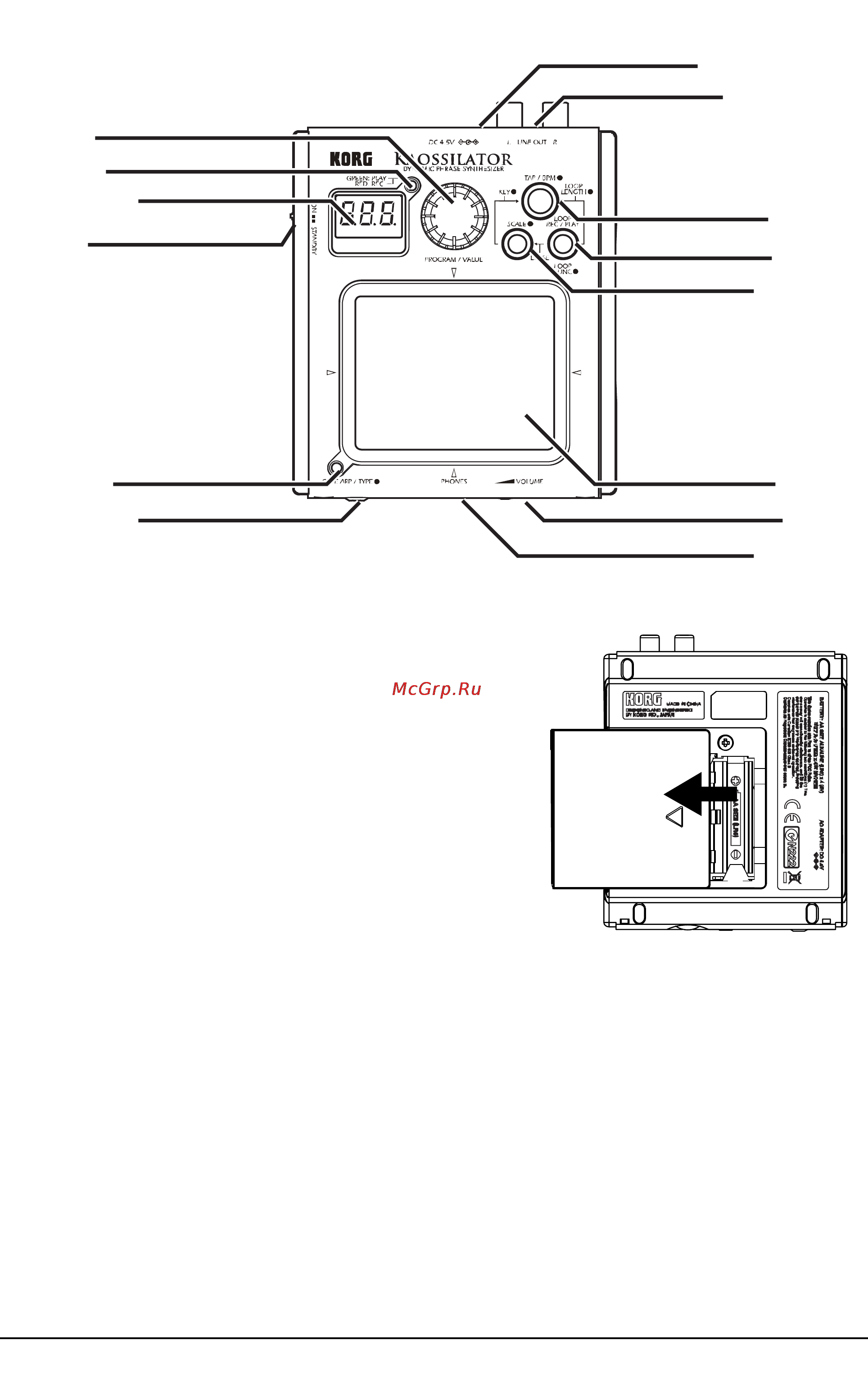 Korg KAOSSILATOR [4/9] Korg kaossilator руководство пользователя