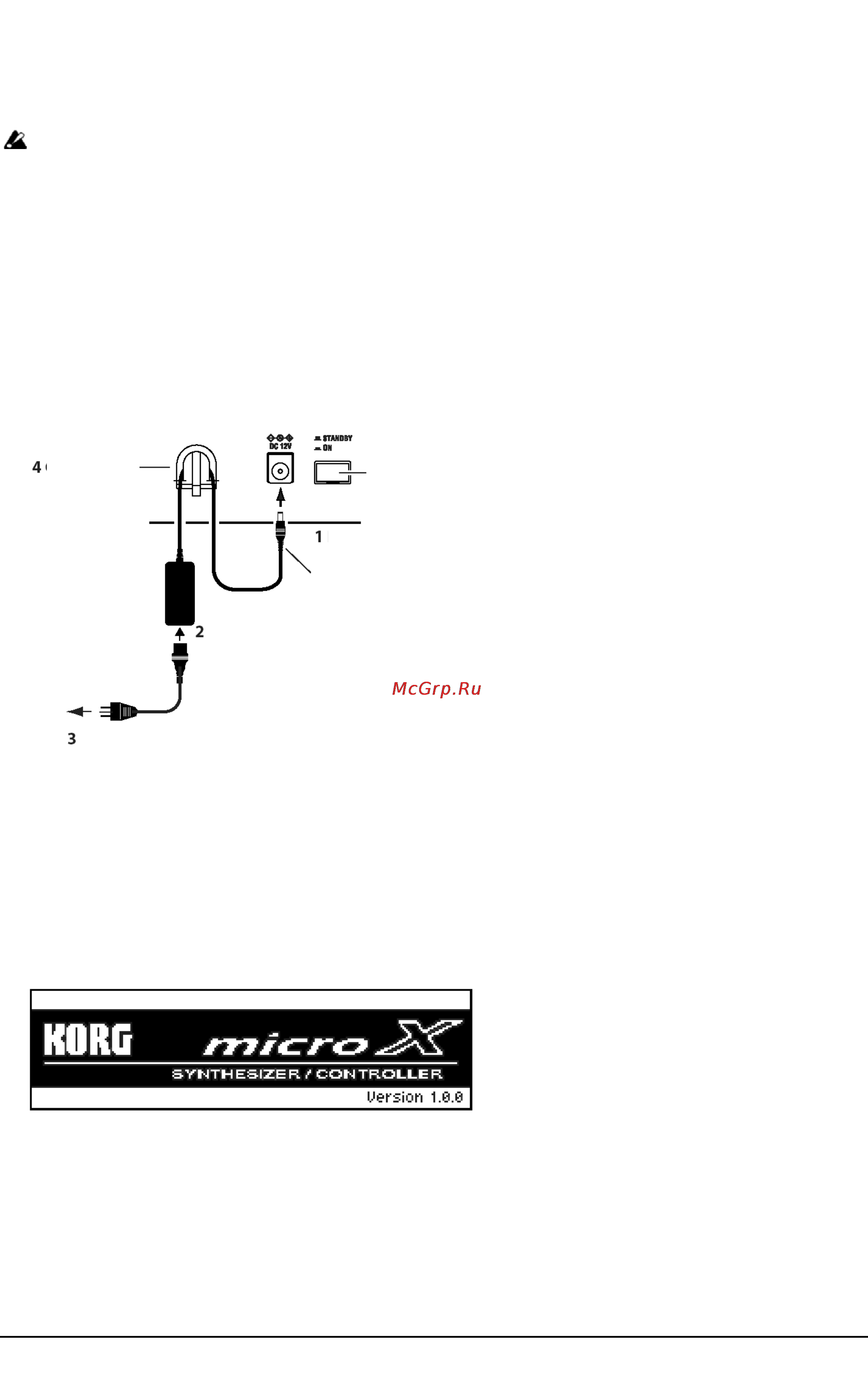Korg MICRO-X [27/139] Подключение питания
