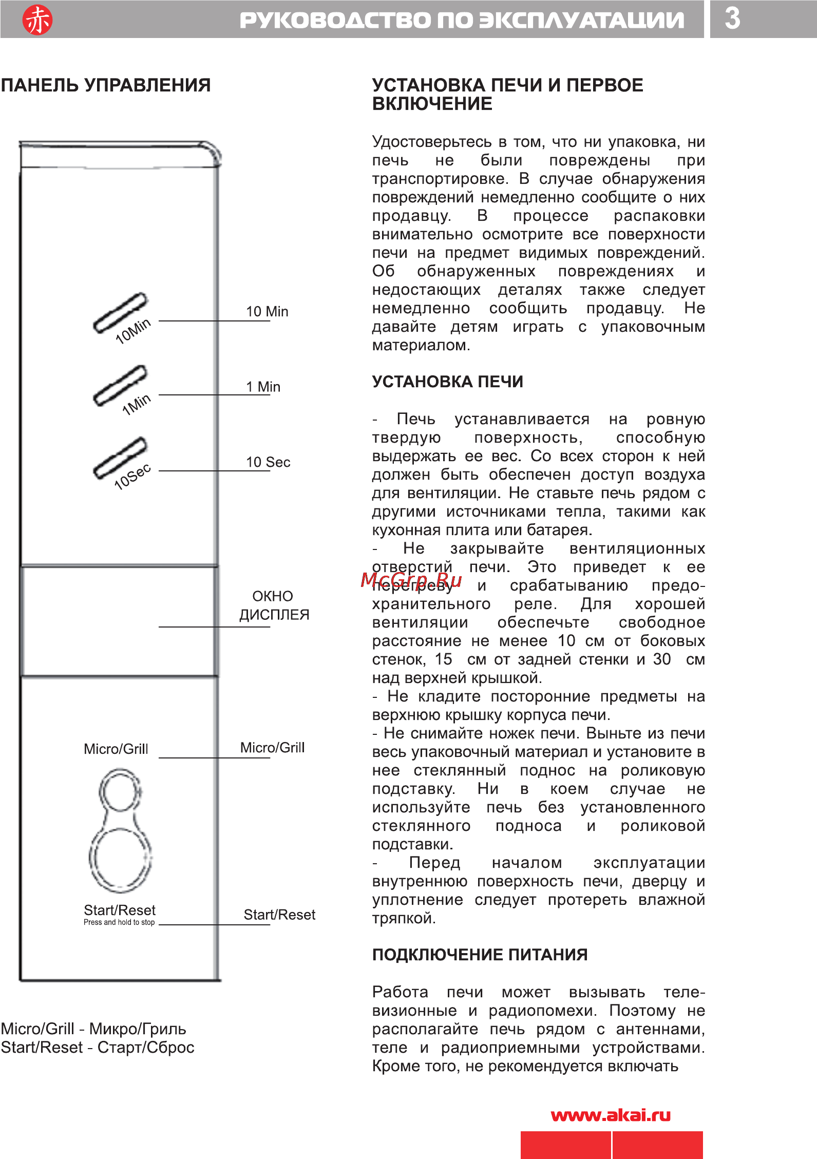 Akai AM 900-DS23 [5/10] Панель управления