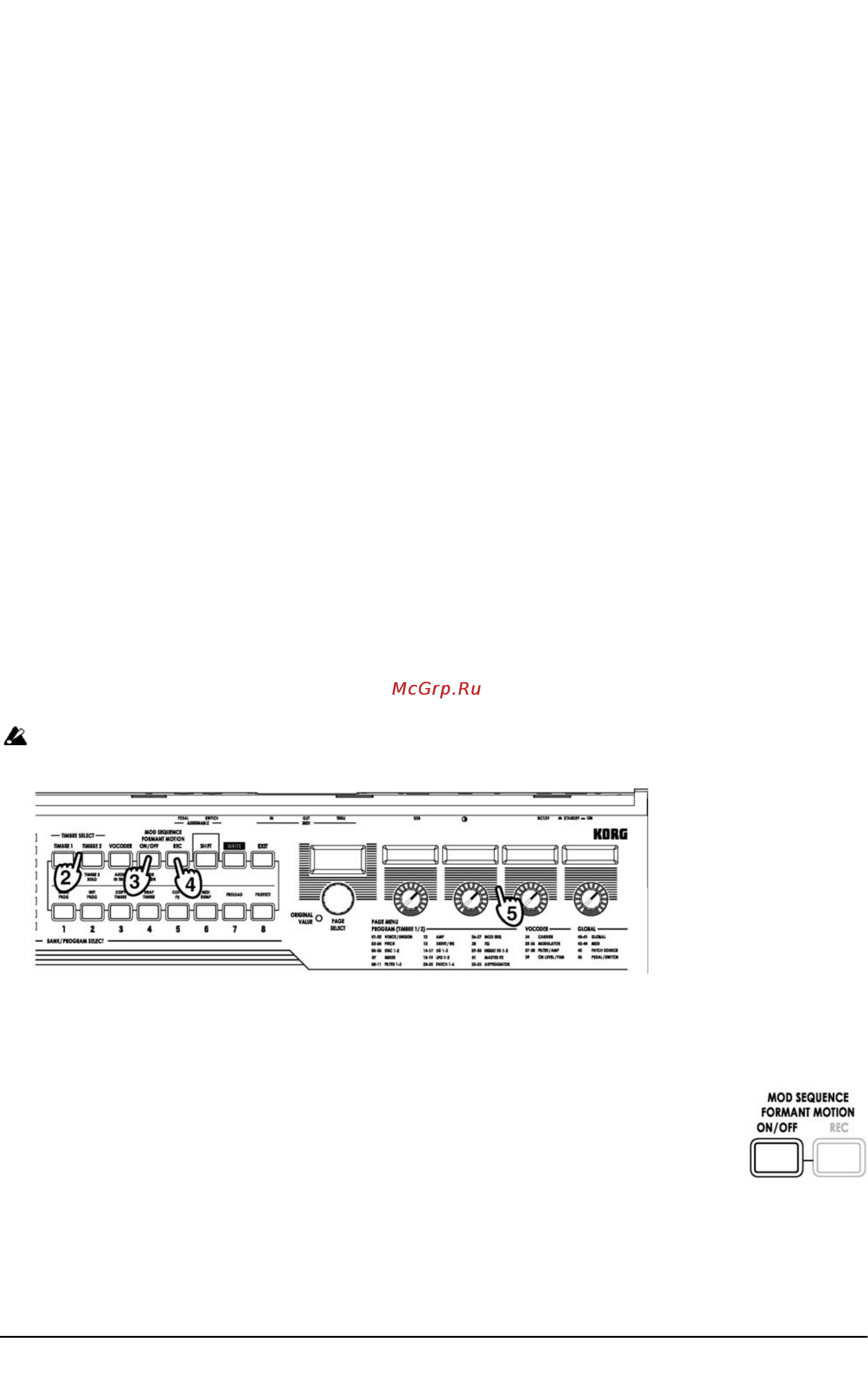 Korg R3 [19/93] Запись в режиме редактирования
