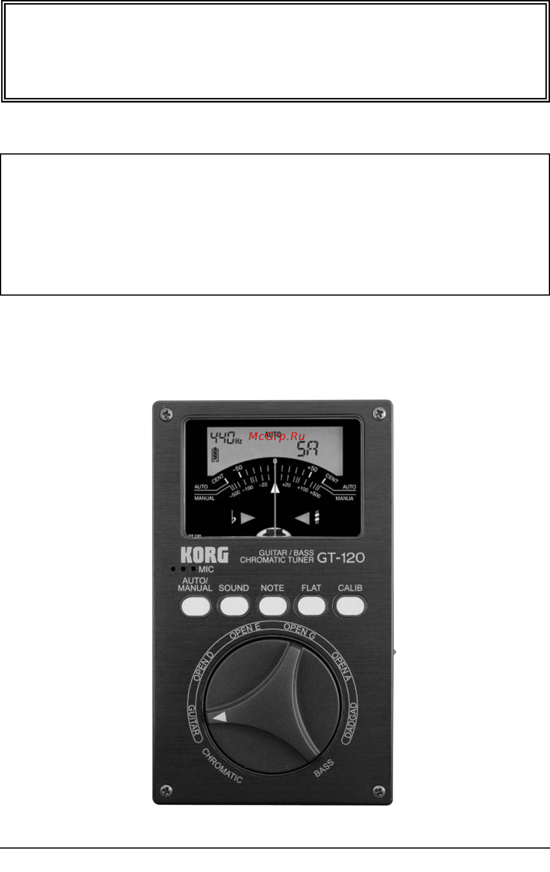 Korg GT-120 Инструкция по эксплуатации онлайн