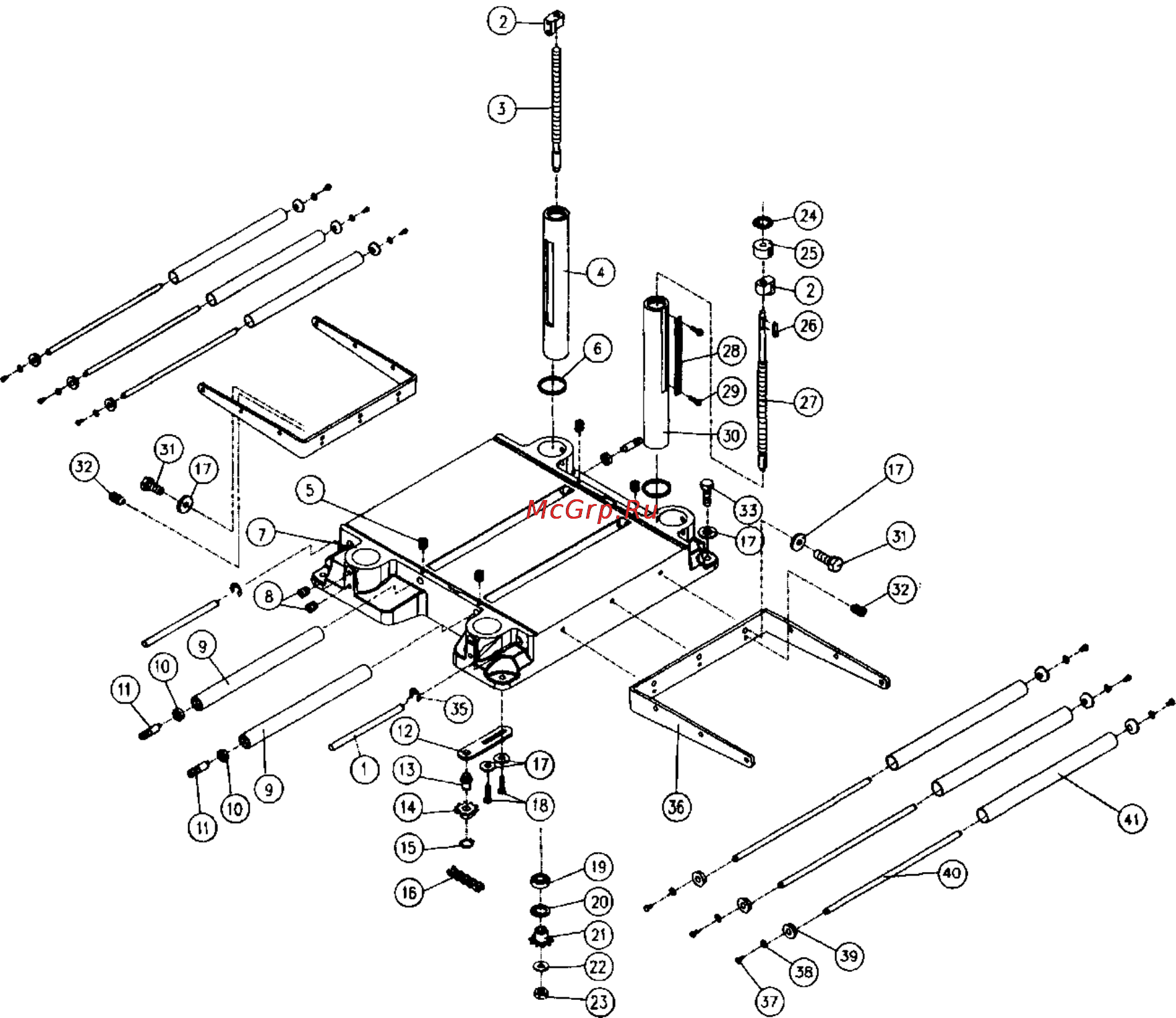 Jet JWP-16 OS (708531T) [19/23] Base assembly parts list