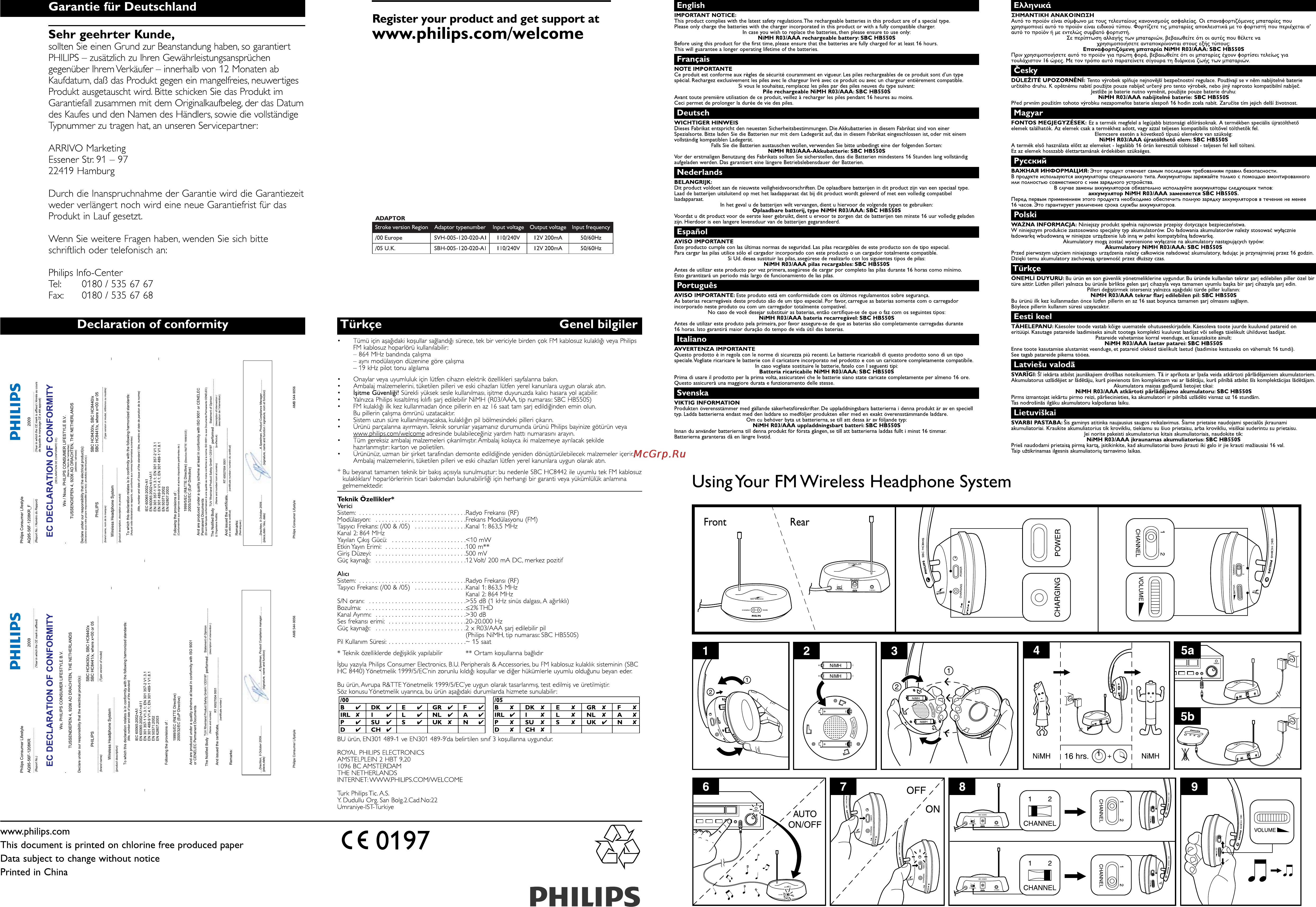 Philips SBCHC8440 ⁄ 00 Инструкция по эксплуатации онлайн [4/4] 6781