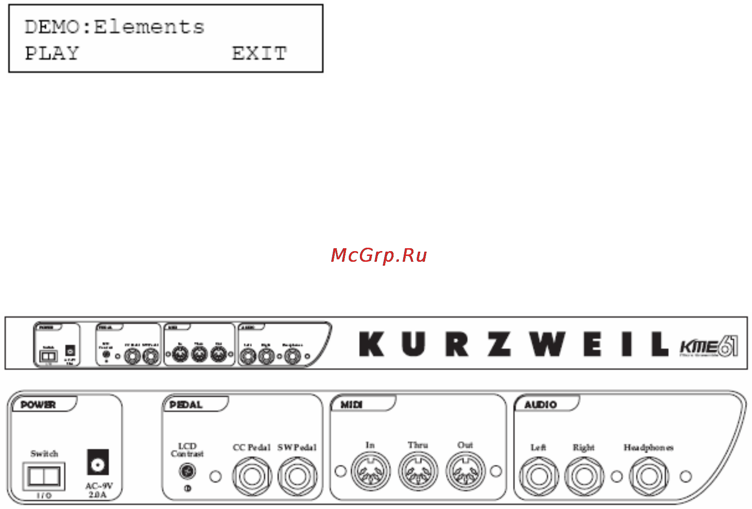 Kurzweil KME61 [4/31] Включение питания