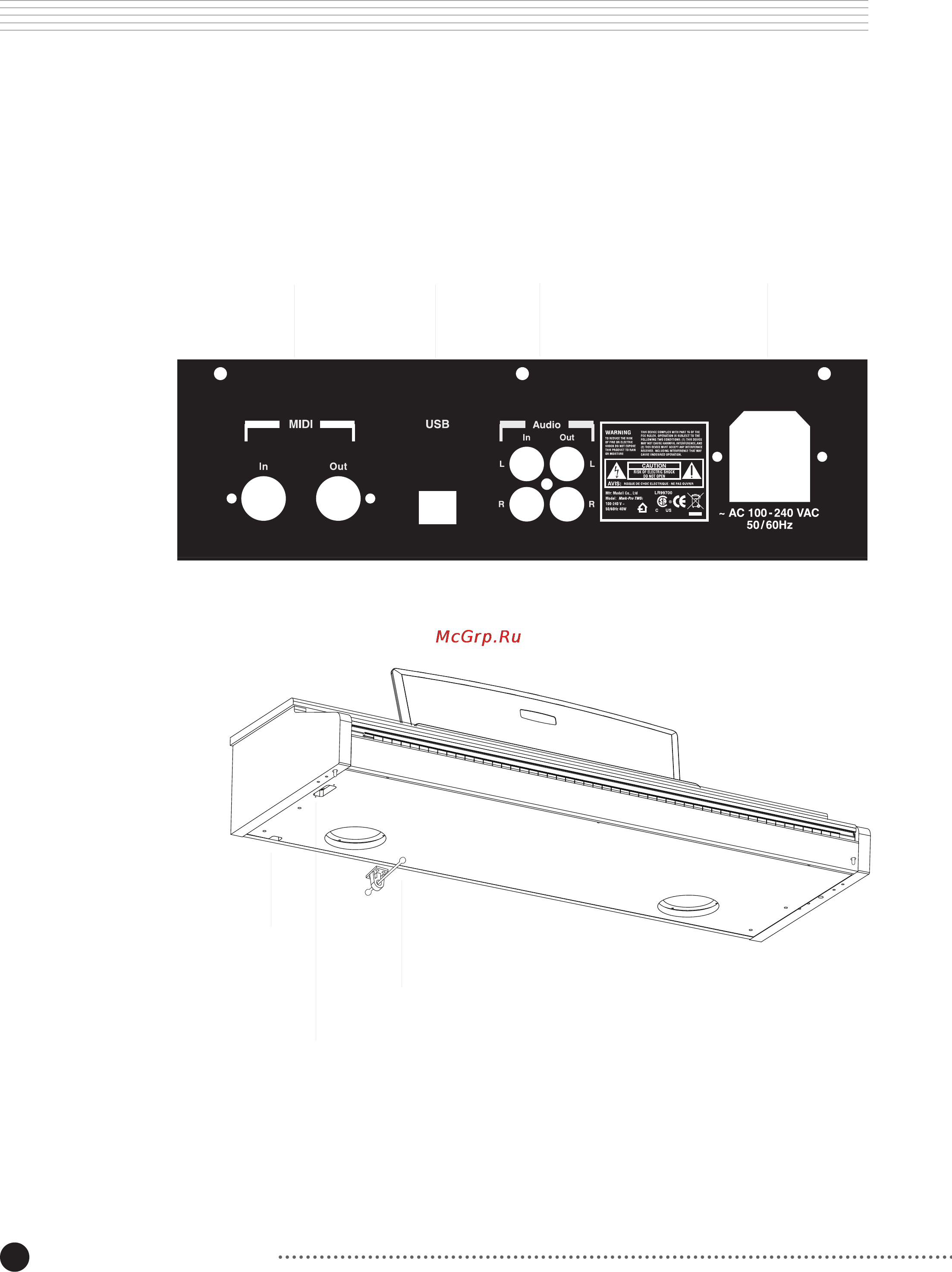 Kurzweil MARK PRO TWOI [13/51] Задняя панель