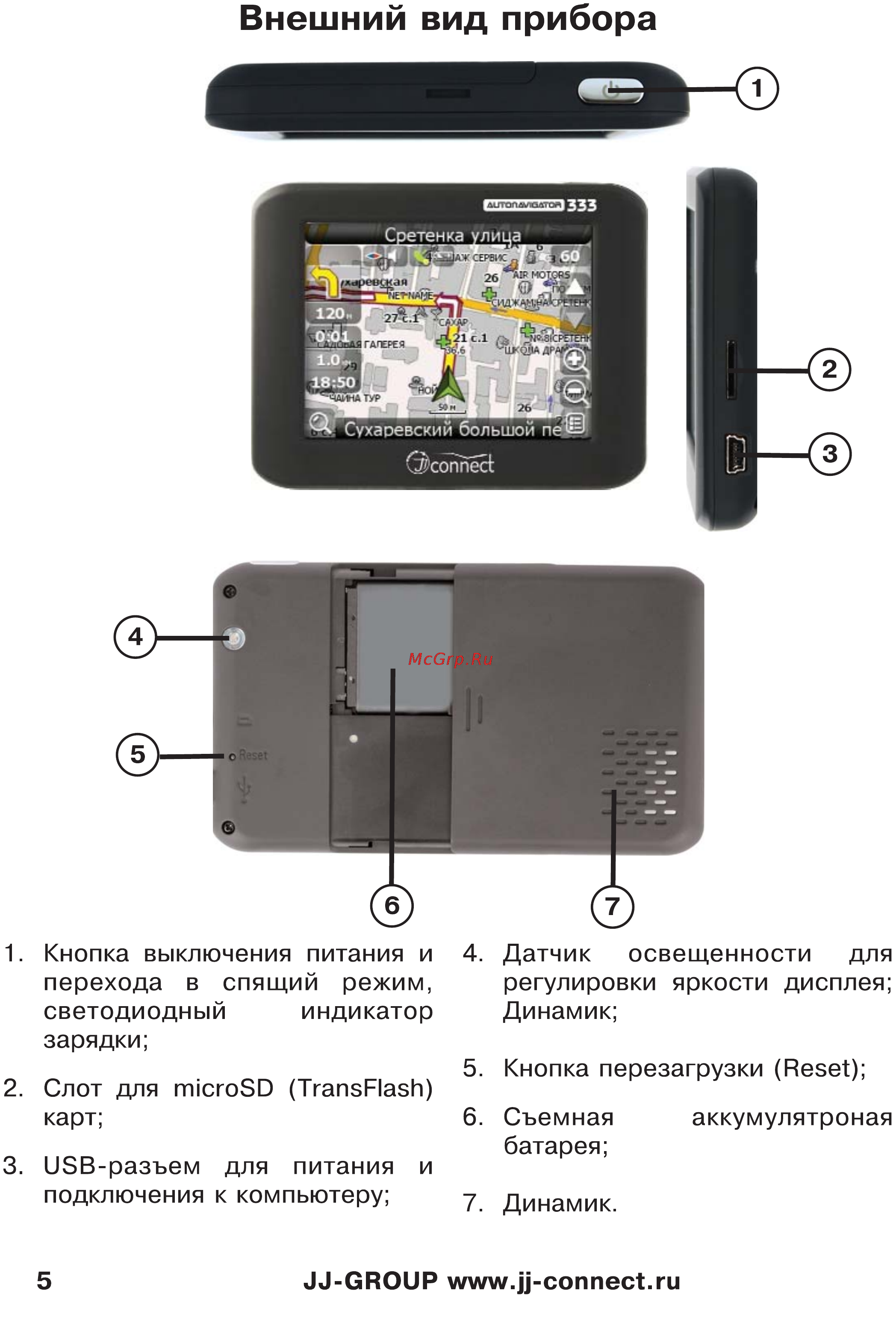 JJ-Connect Autonavigator 333 [5/23] Внешний вид прибора