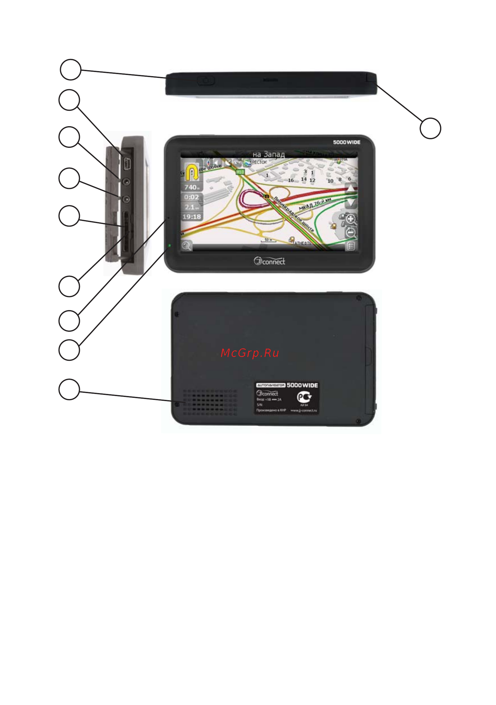 JJ-Connect Autonavigator 5000 WIDE [6/31] Внешний вид прибора