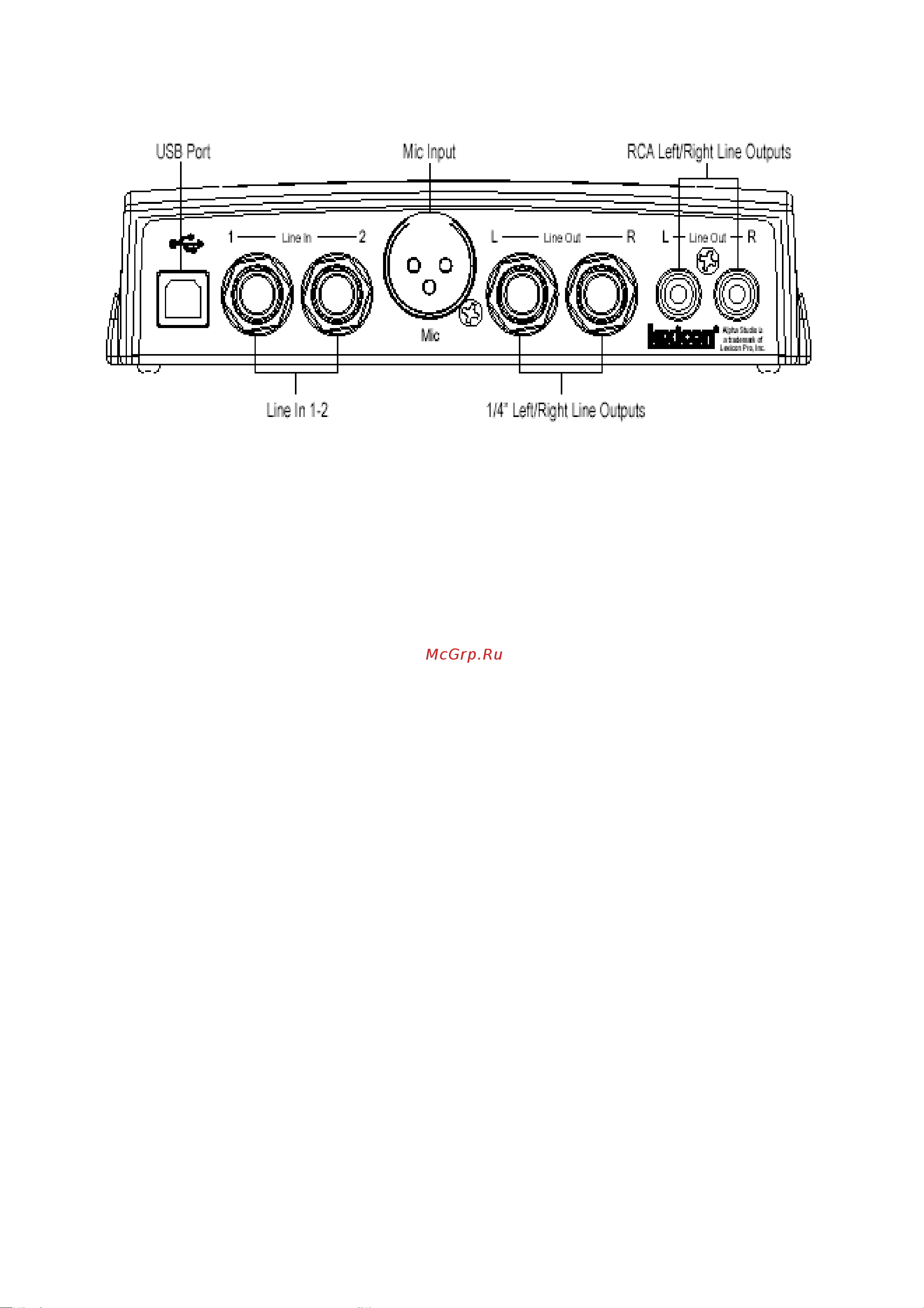 Lexicon ALPHA [12/35] Usb порт