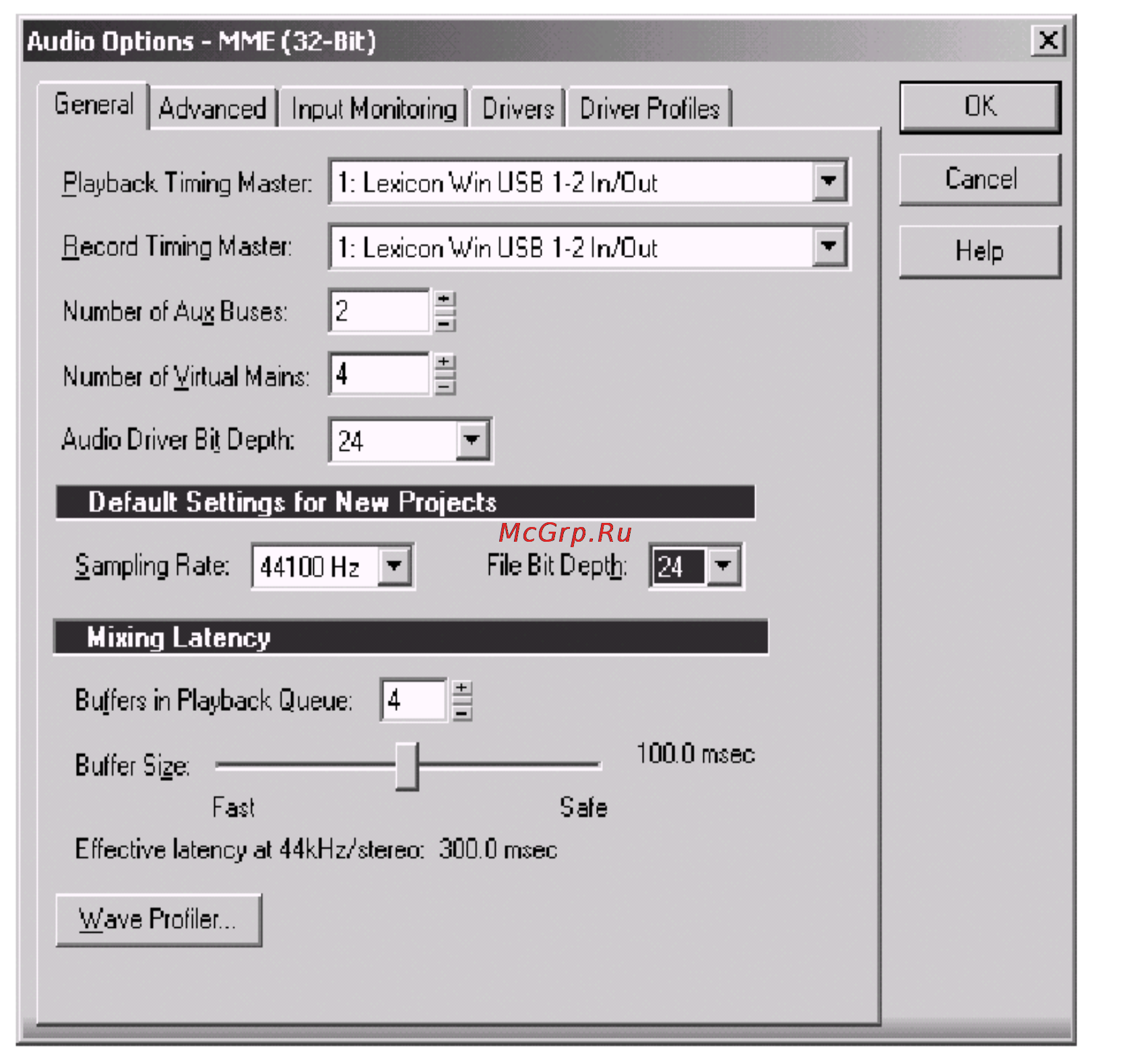 Lexicon OMEGA [17/21] Ñèíõðîíèçàöèÿ çàïèñè è âîñïðîèçâåäåíèÿ íà windows 2000 è windows xp